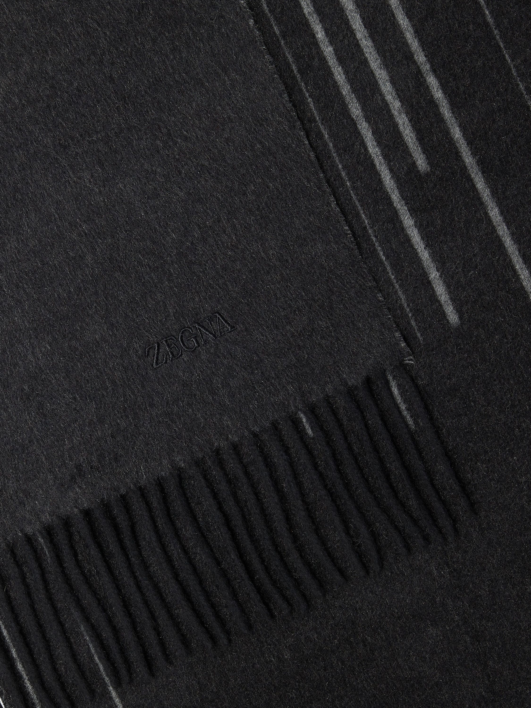 DARK GREY ZEGNA SILK SCARF - 2