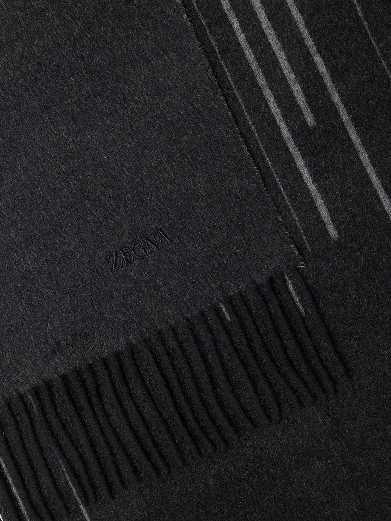 ZEGNA DARK GREY ZEGNA SILK SCARF outlook