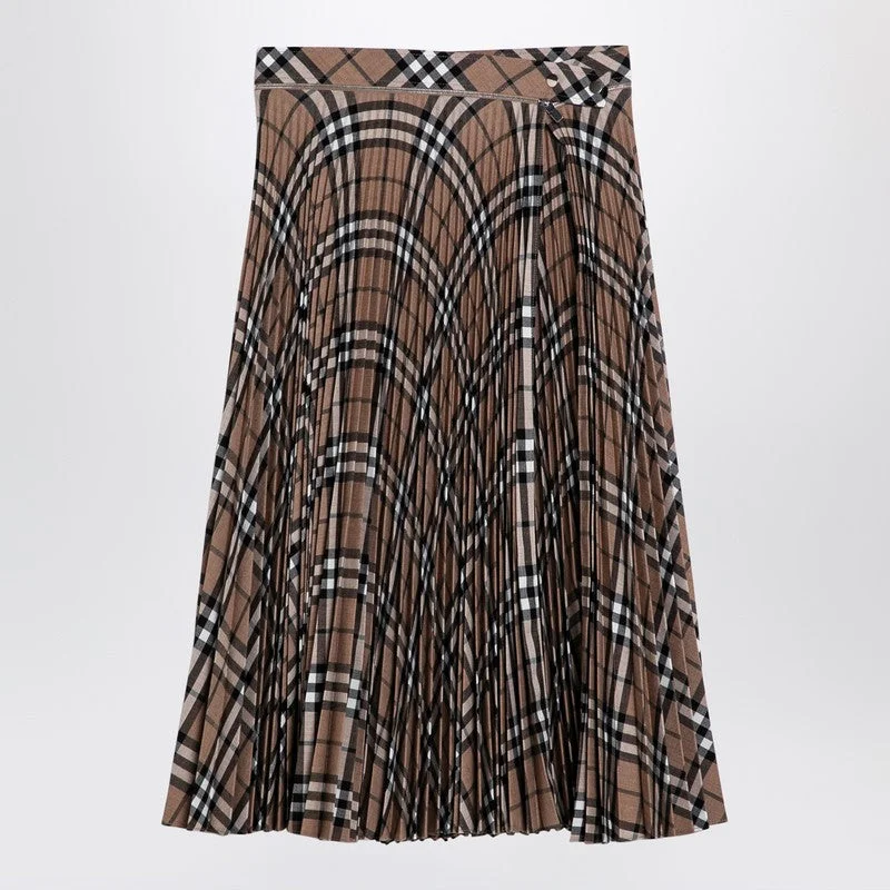 Check Pattern Pleated Skirt - 1