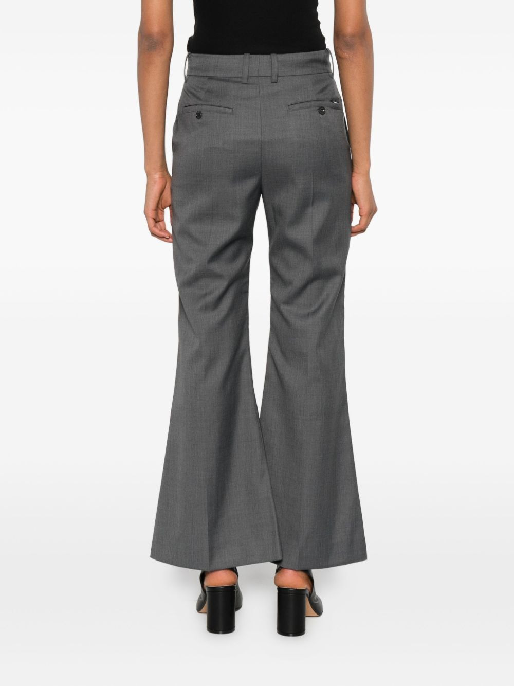 crease flared trousers - 4