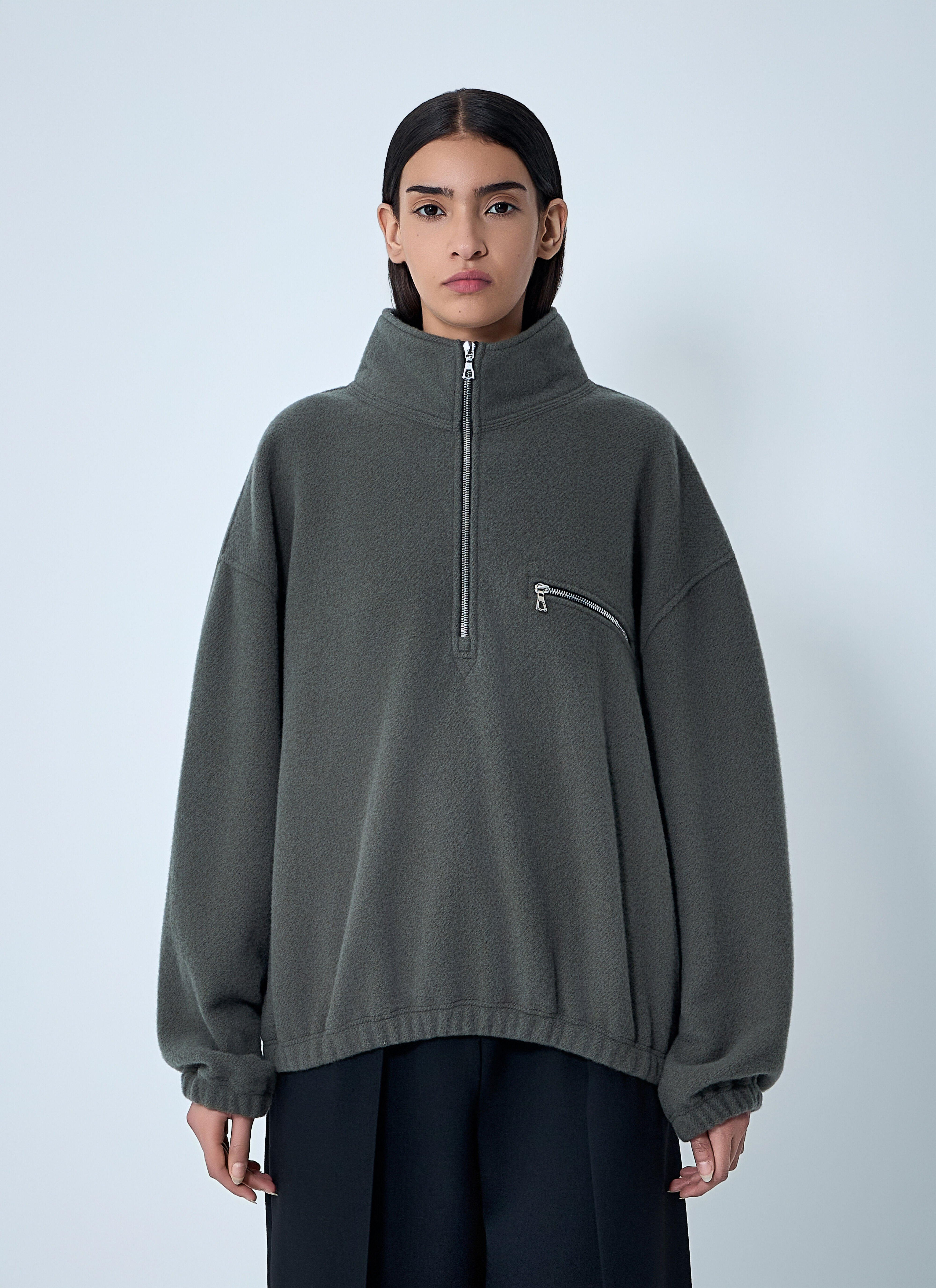 Zip-Up Fleece Sweatshirt - 1