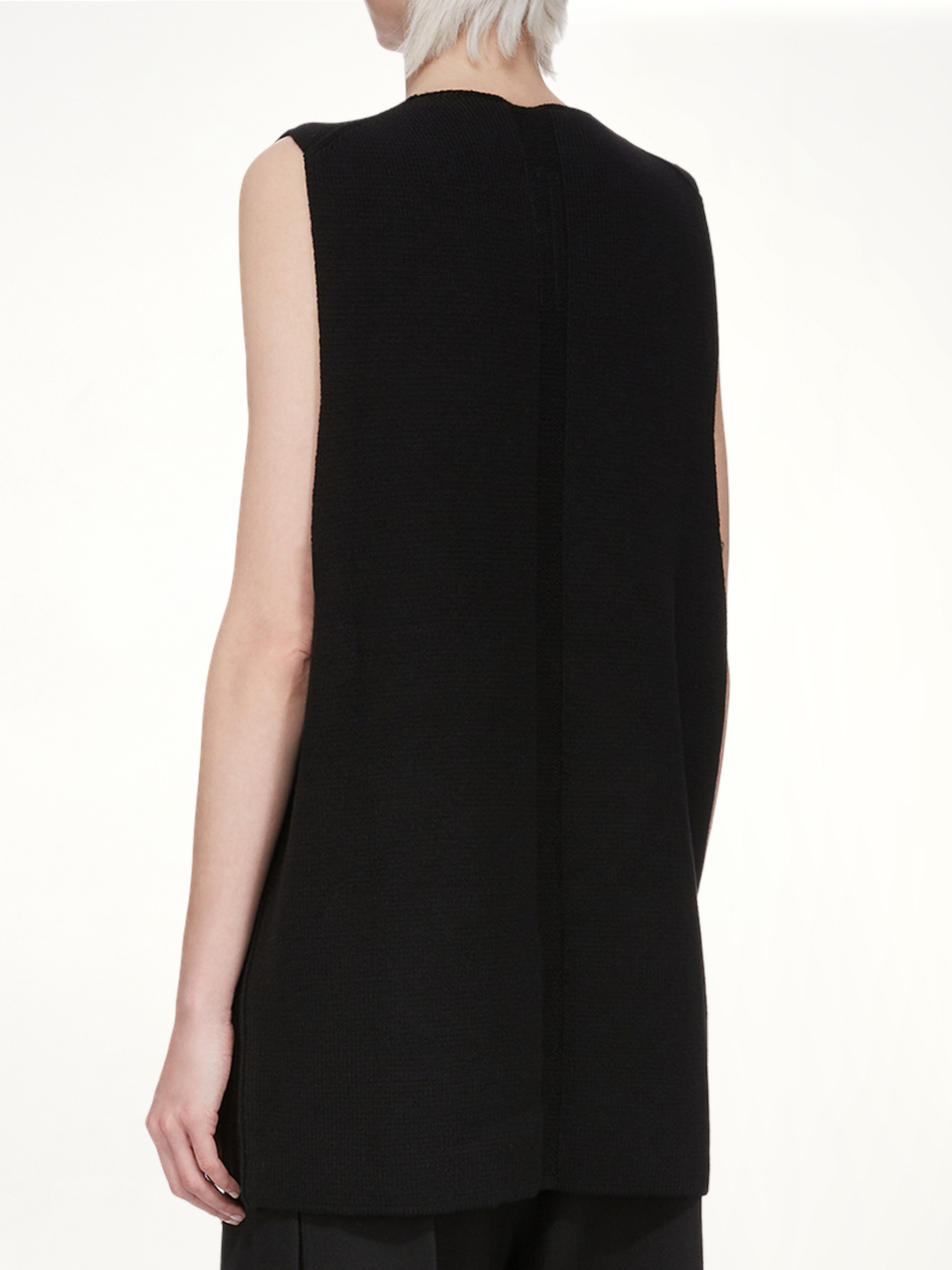 V Tank Sweater in Black - 7