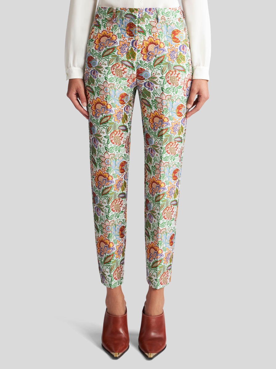 MULTICOLOURED BOUQUET CIGARETTE TROUSERS - 2
