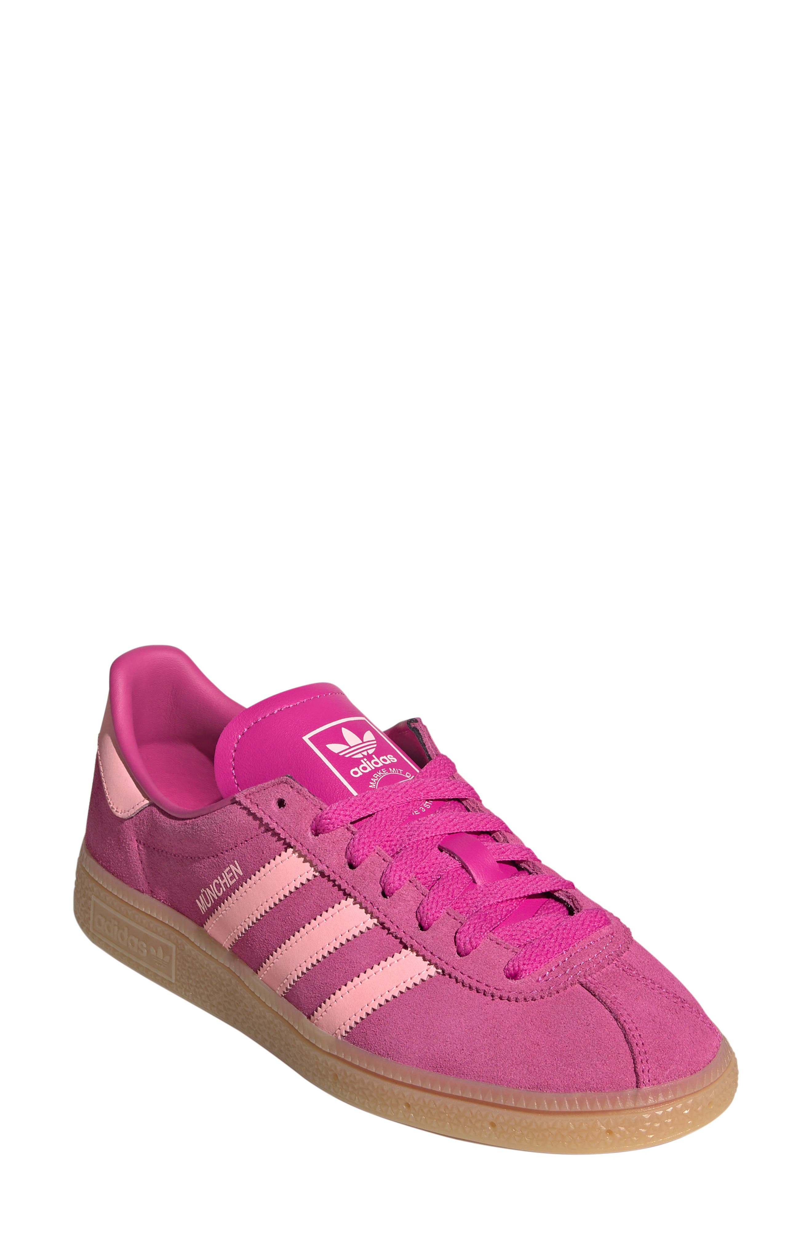 adidas München Sneaker in Semi Lucid Fuchsia/Pink/Gum at Nordstrom - 1
