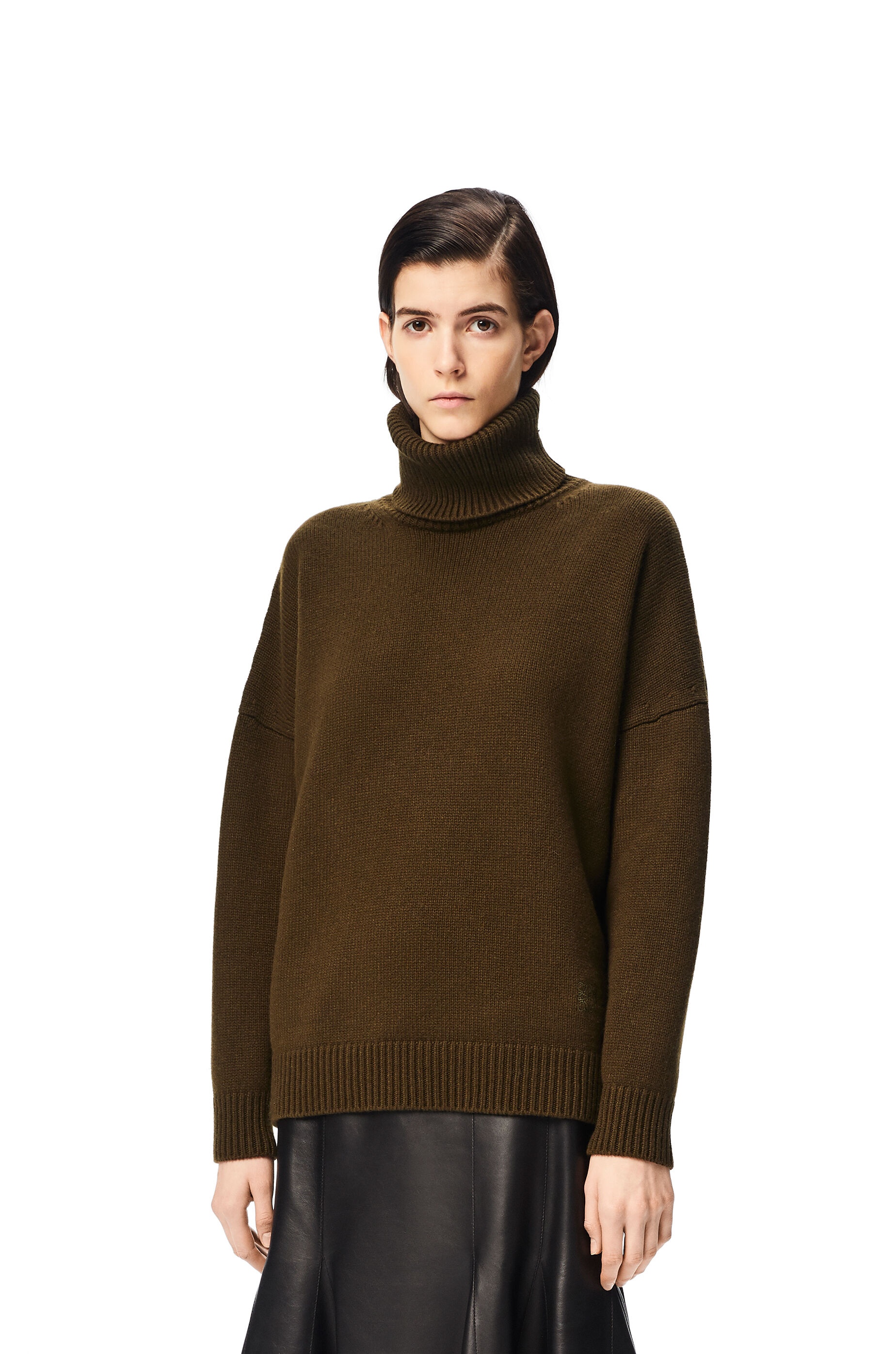 Anagram embroidered turtleneck sweater in cashmere - 3