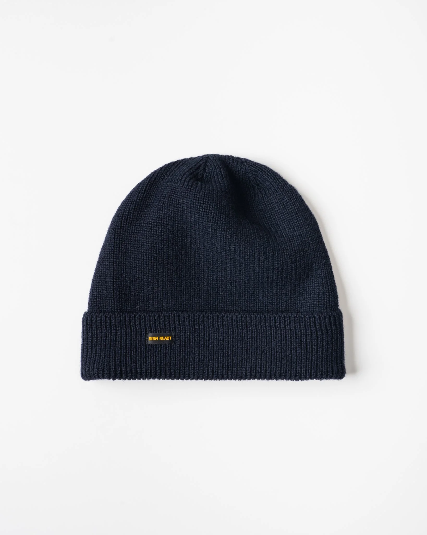 IHG-080-NAV 100% WOOL RIBBED BEANIE - NAVY - 1