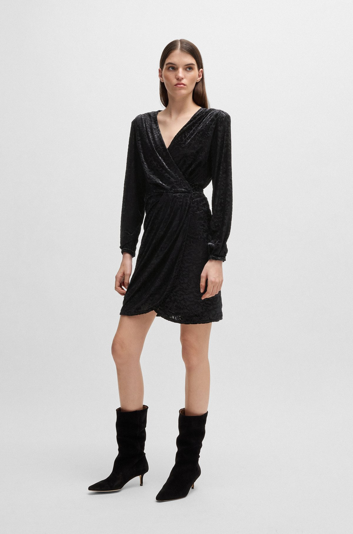 WRAP DRESS IN BURNOUT JERSEY - 2