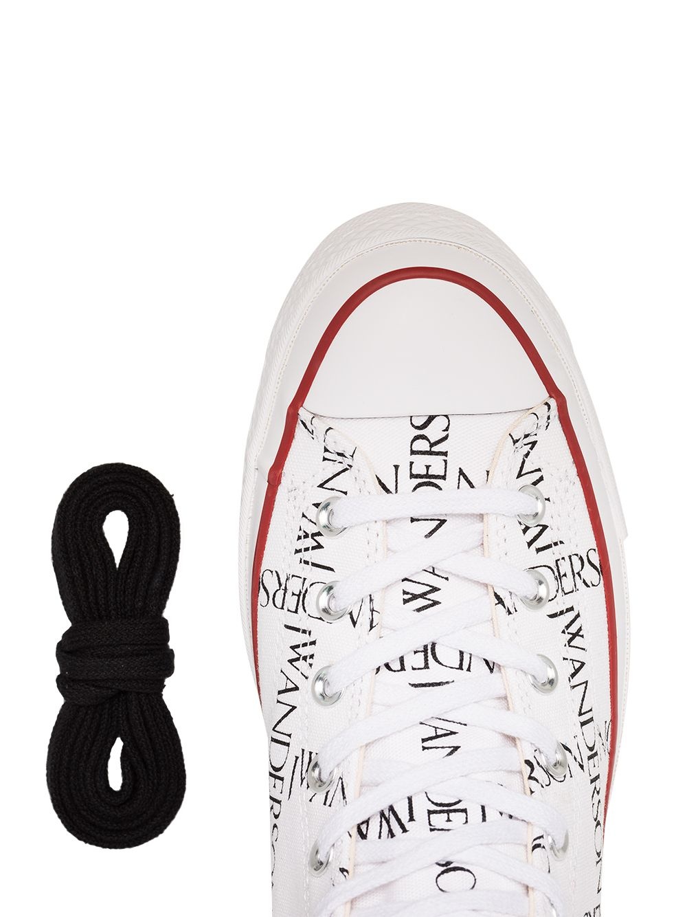 x JW Anderson White Logo Print Sneakers - 4