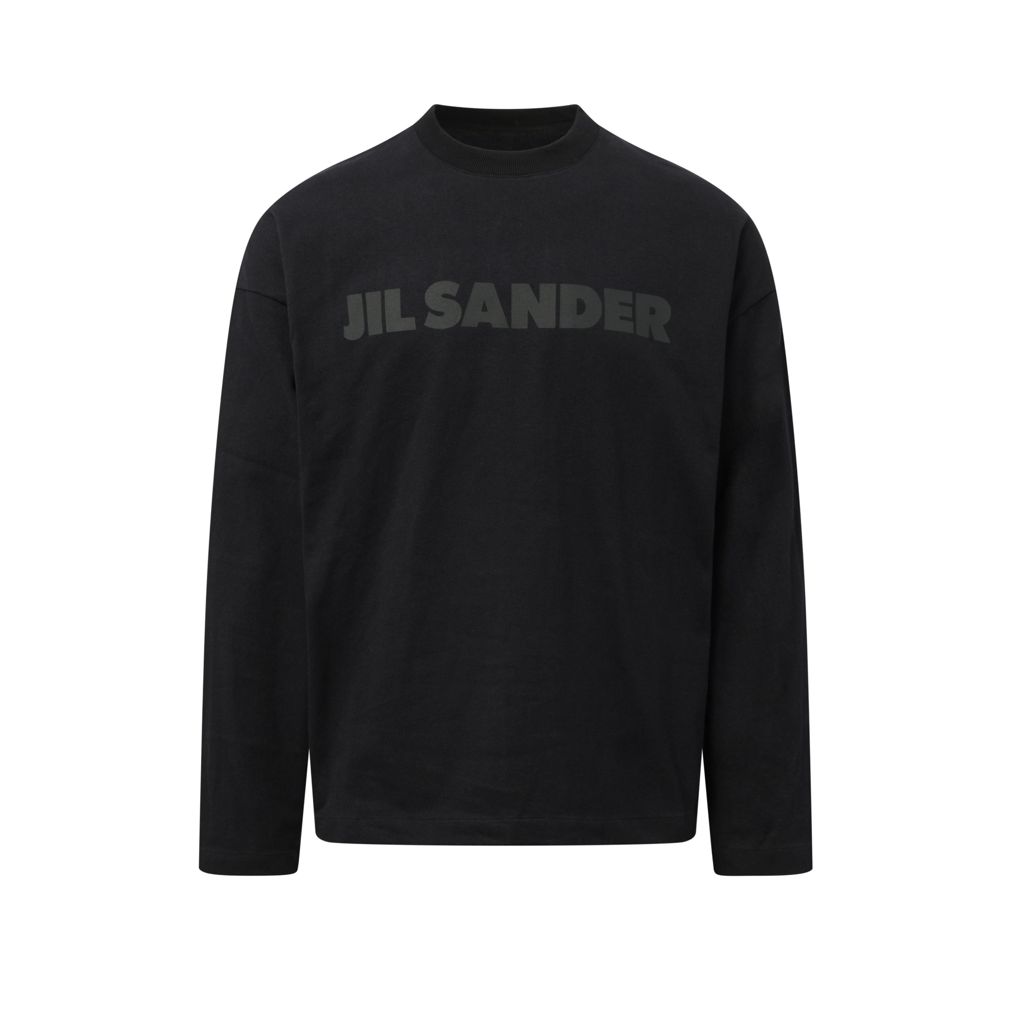 Tonal Jil Sander Logo Long Sleeve T-Shirt in Black - 2