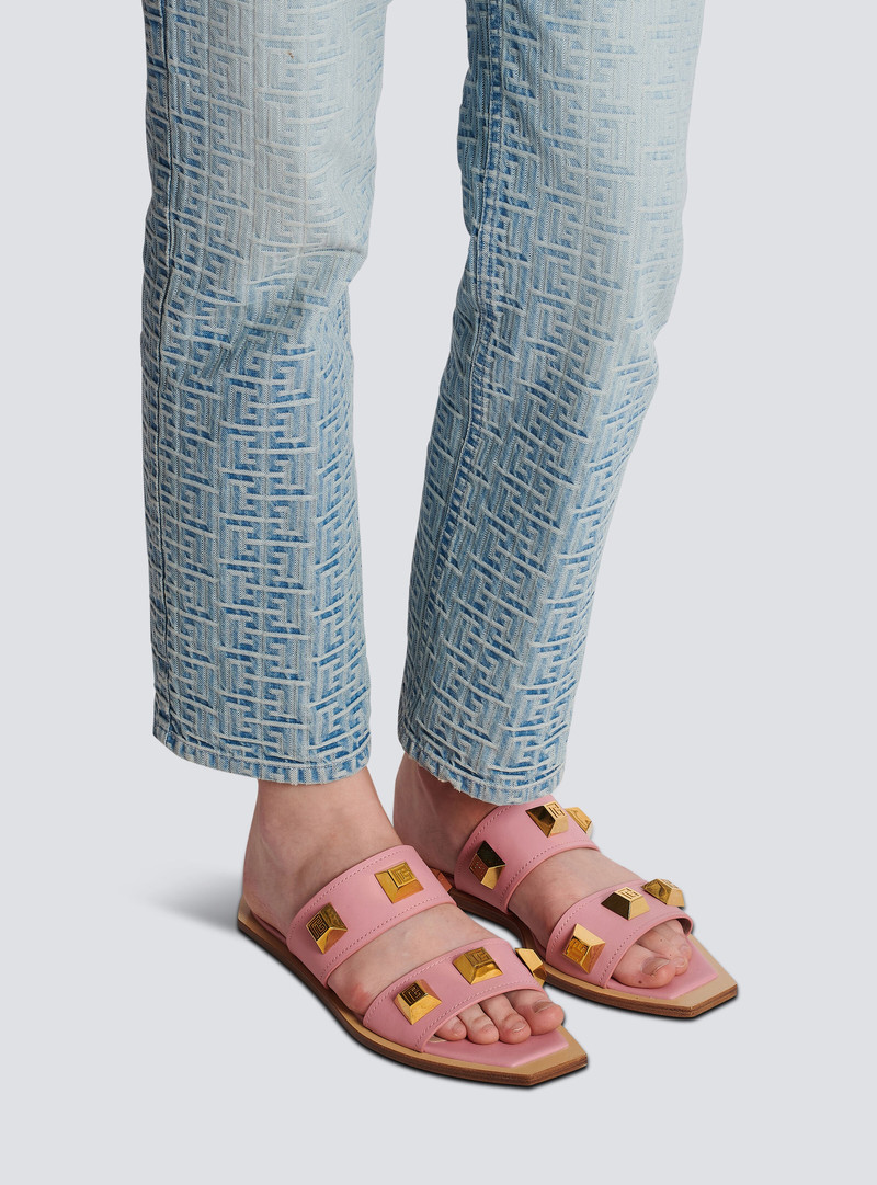 Balmain Ana flat mules in smooth leather outlook