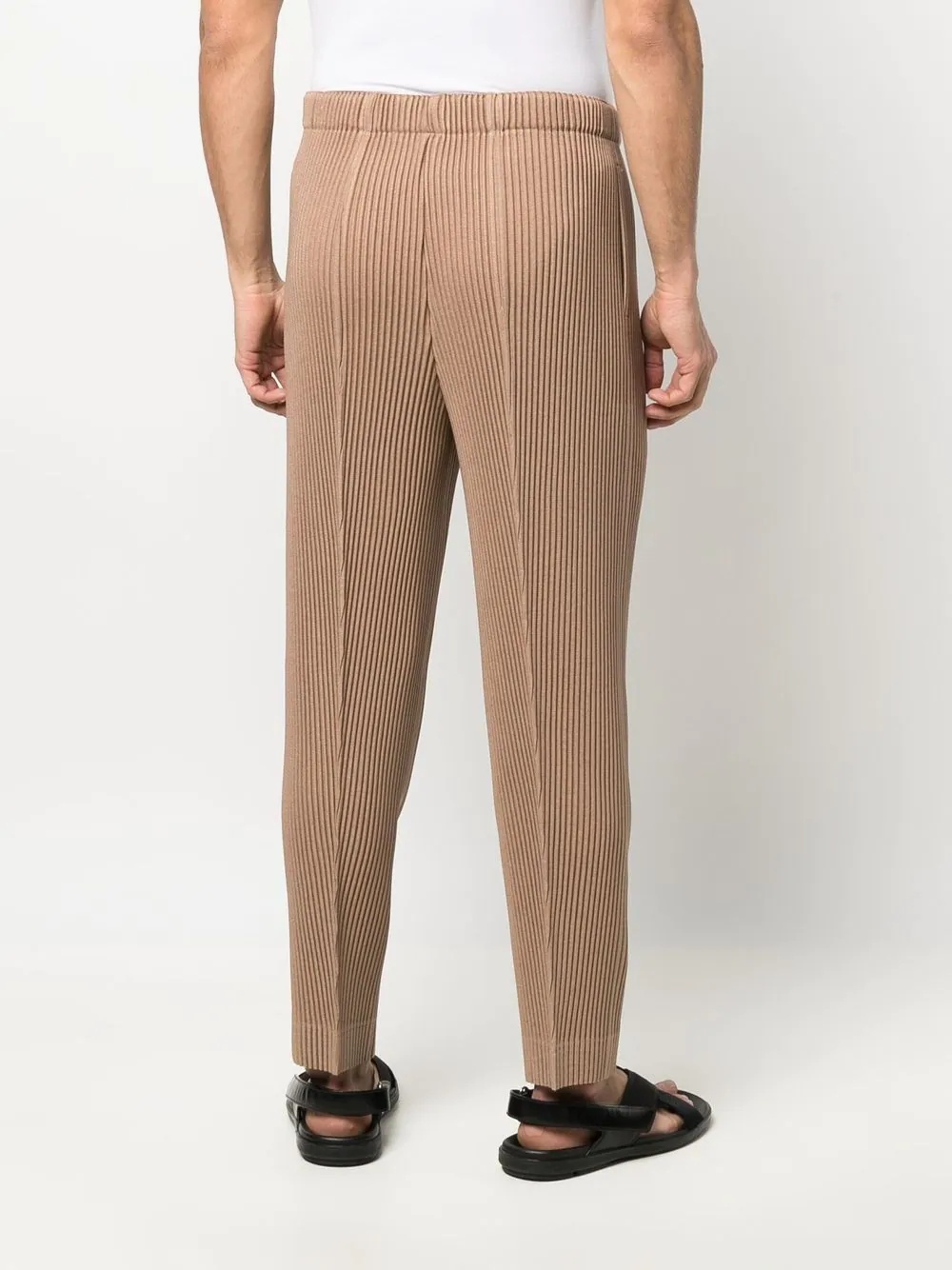 tapered plissé pants - 4