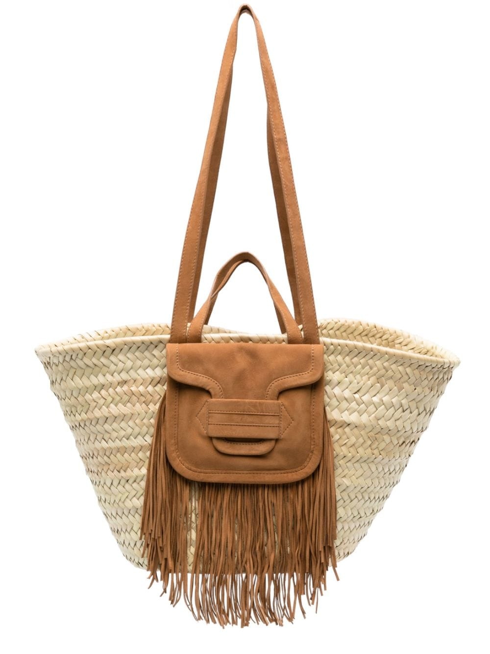 Alpha woven-raffia tote bag - 1