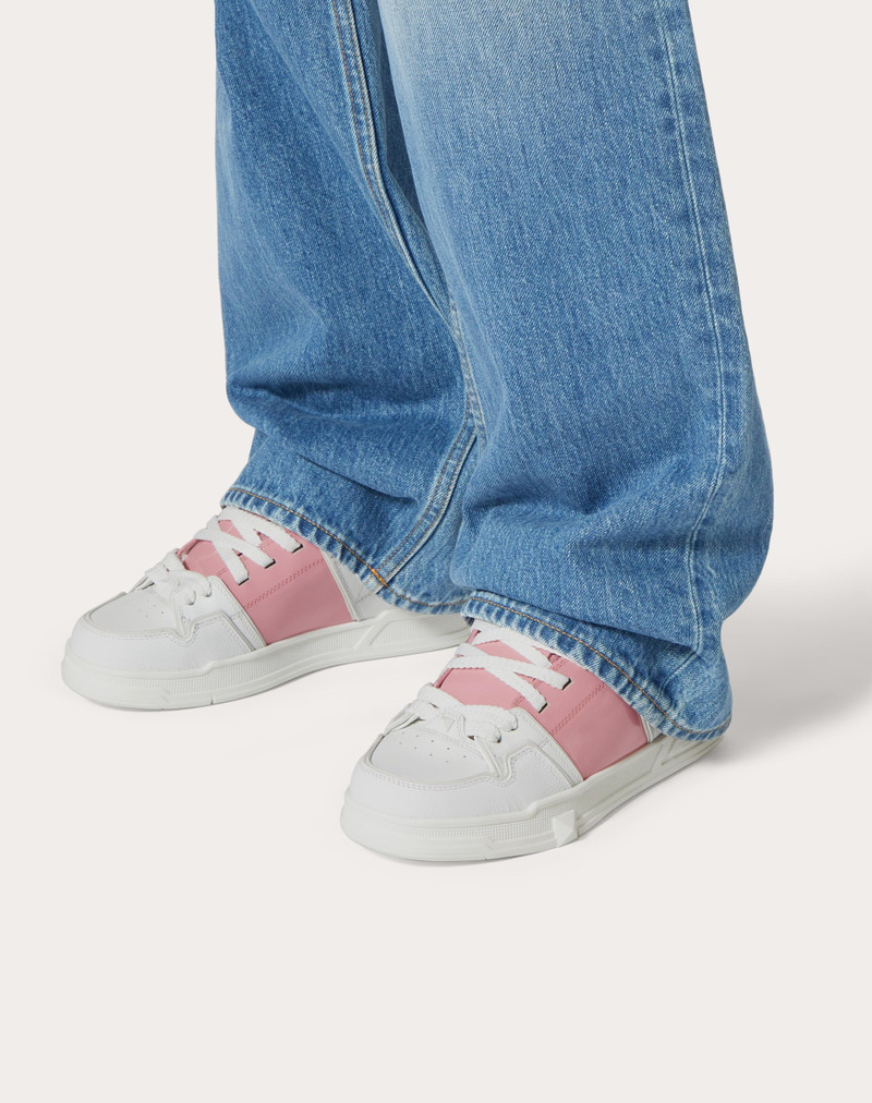 Valentino OPEN SKATE SNEAKERS IN CALFSKIN WITH PATENT LEATHER BAND outlook
