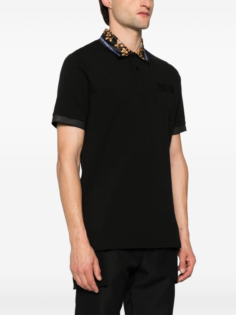 logo-embroidered cotton polo shirt - 3