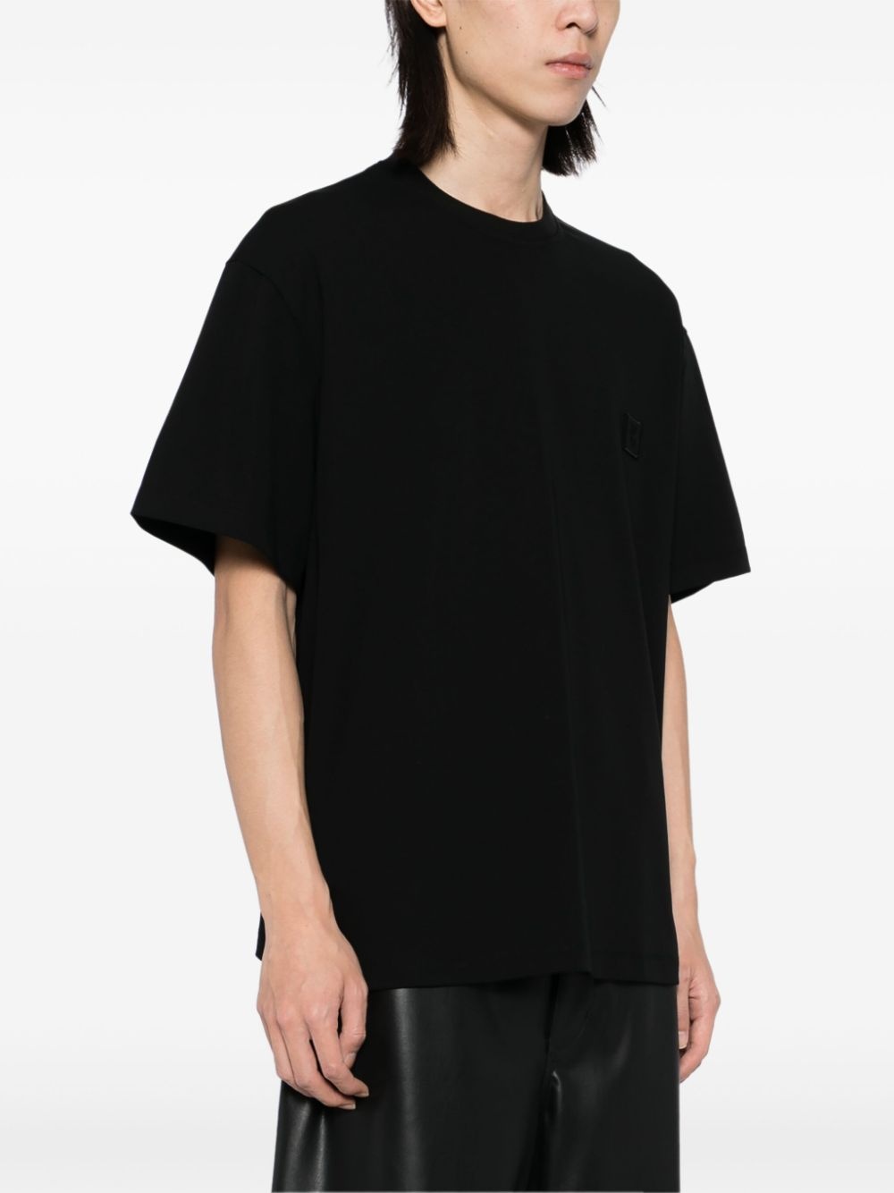 logo-patch cotton T-shirt - 4