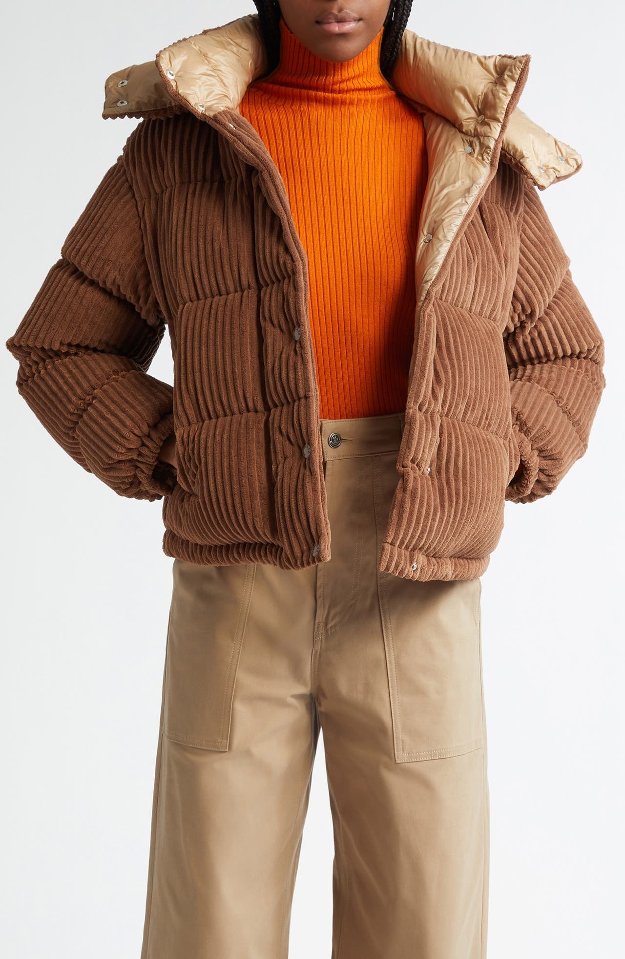 Moncler Daos Corduroy Down Jacket in Brown at Nordstrom - 1