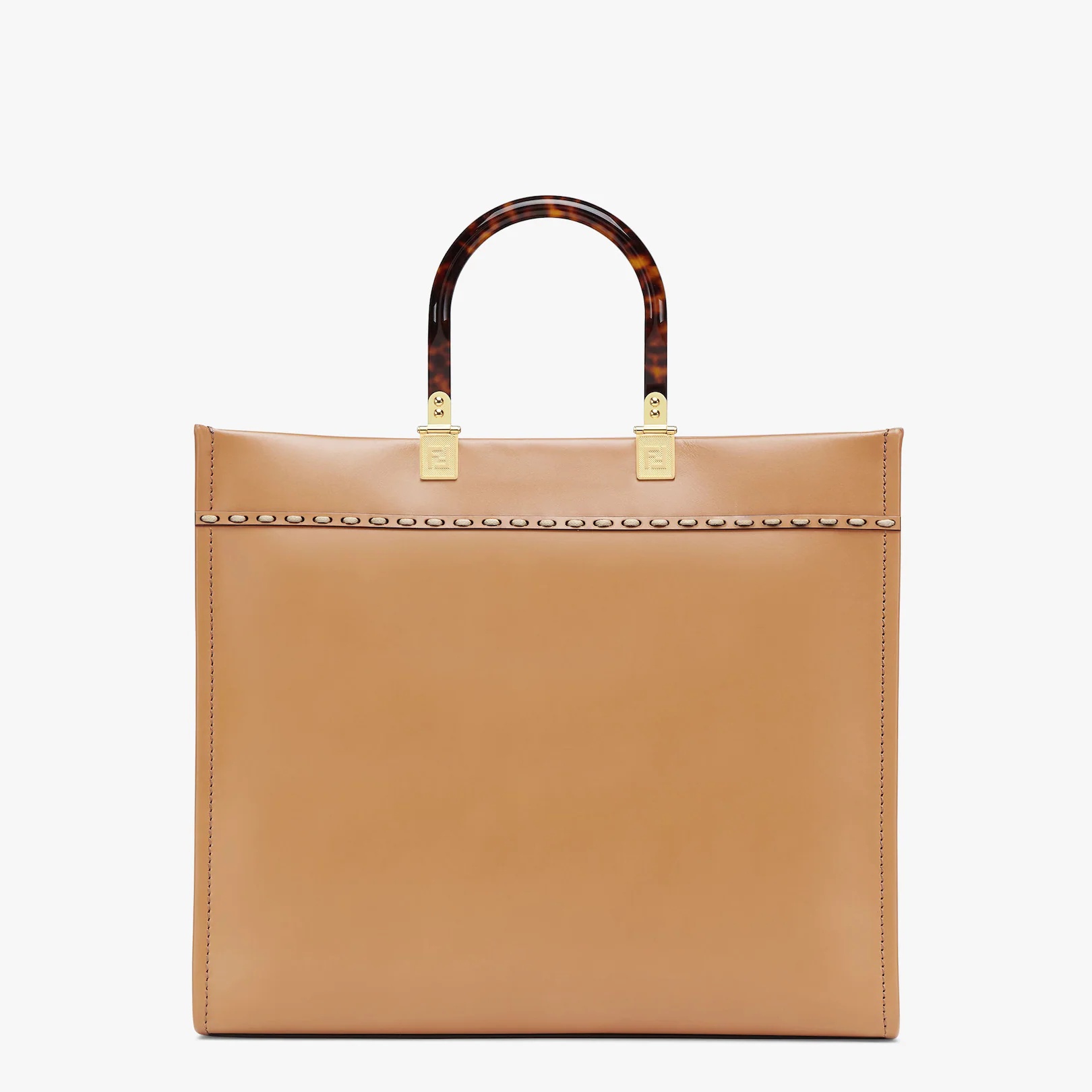 Light brown leather and elaphe shopper bag - 3