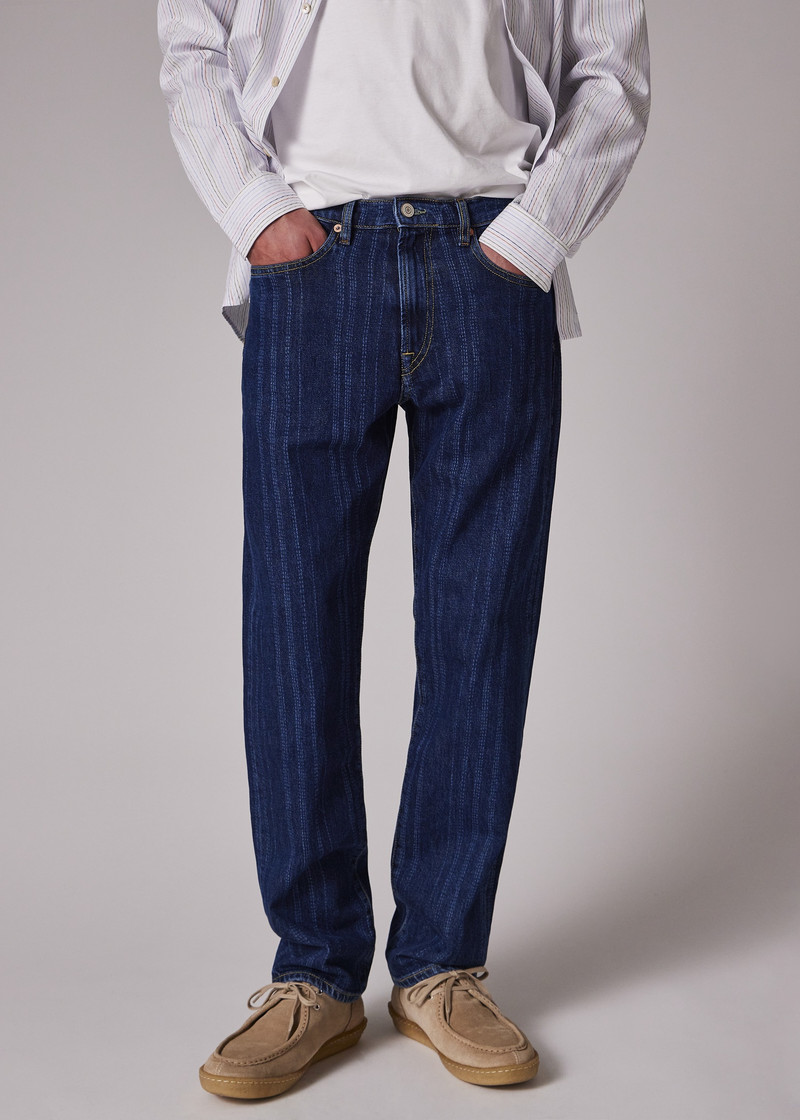 Relaxed Tapered-Fit Laser Stripe Jeans 4
