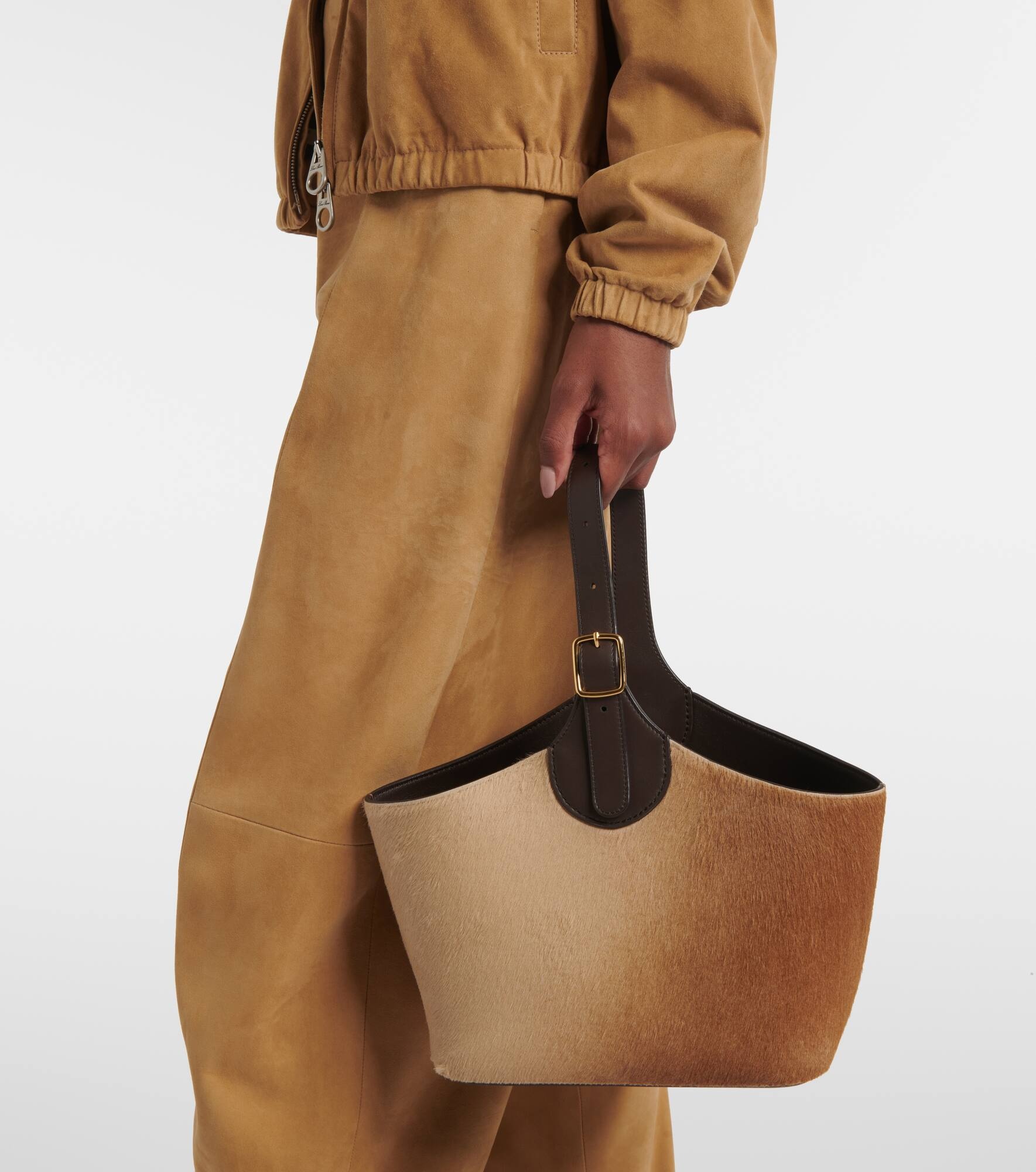 Bobbin calf hair bucket bag - 2