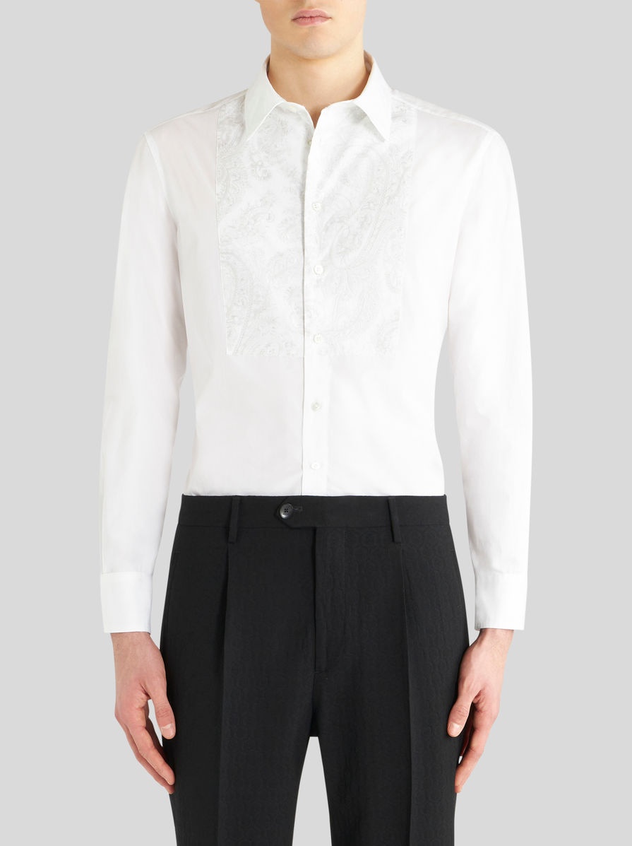 SHIRT WITH EMBROIDERED PLASTRON - 2