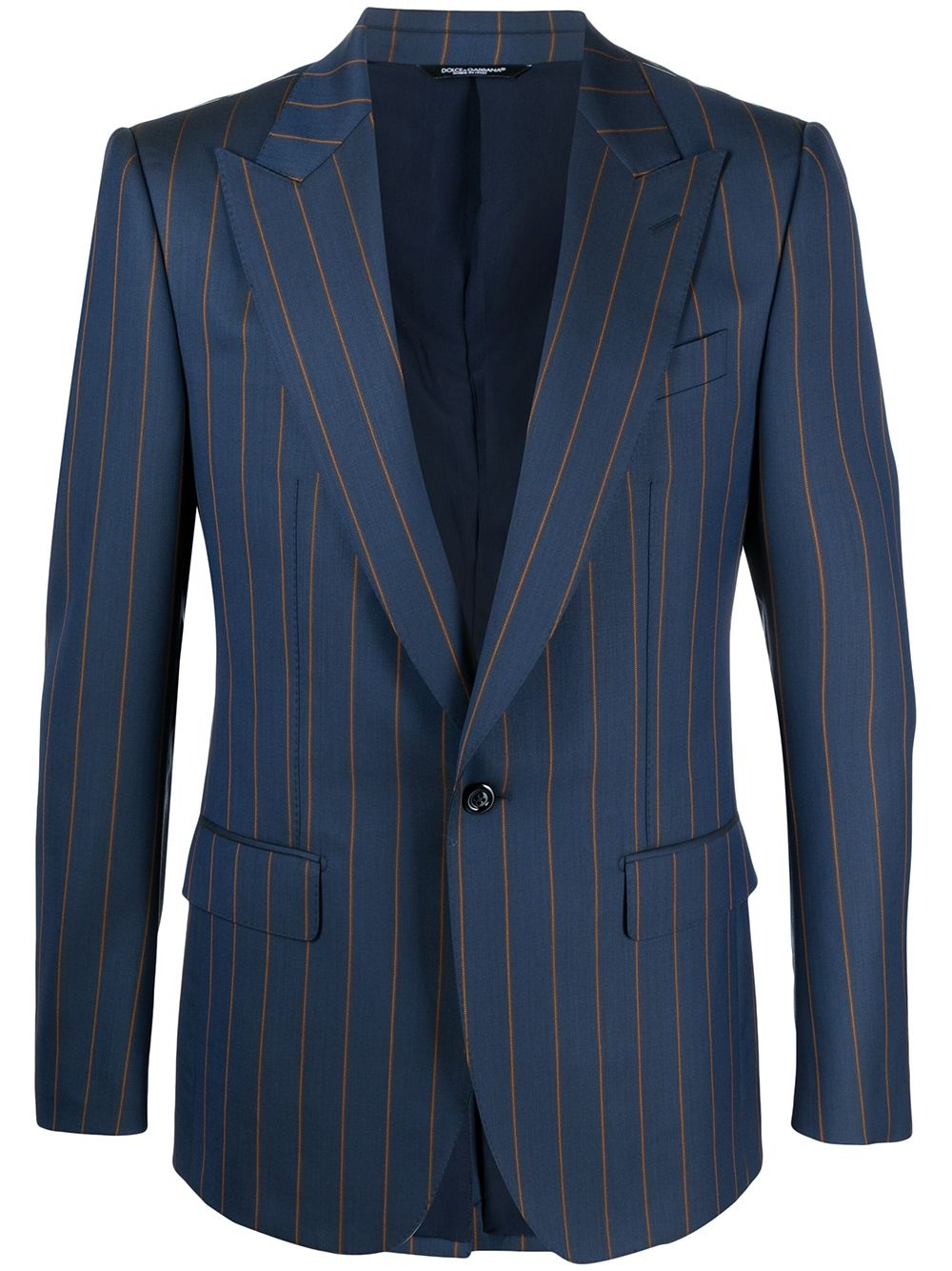 pinstripe single-breasted blazer - 1