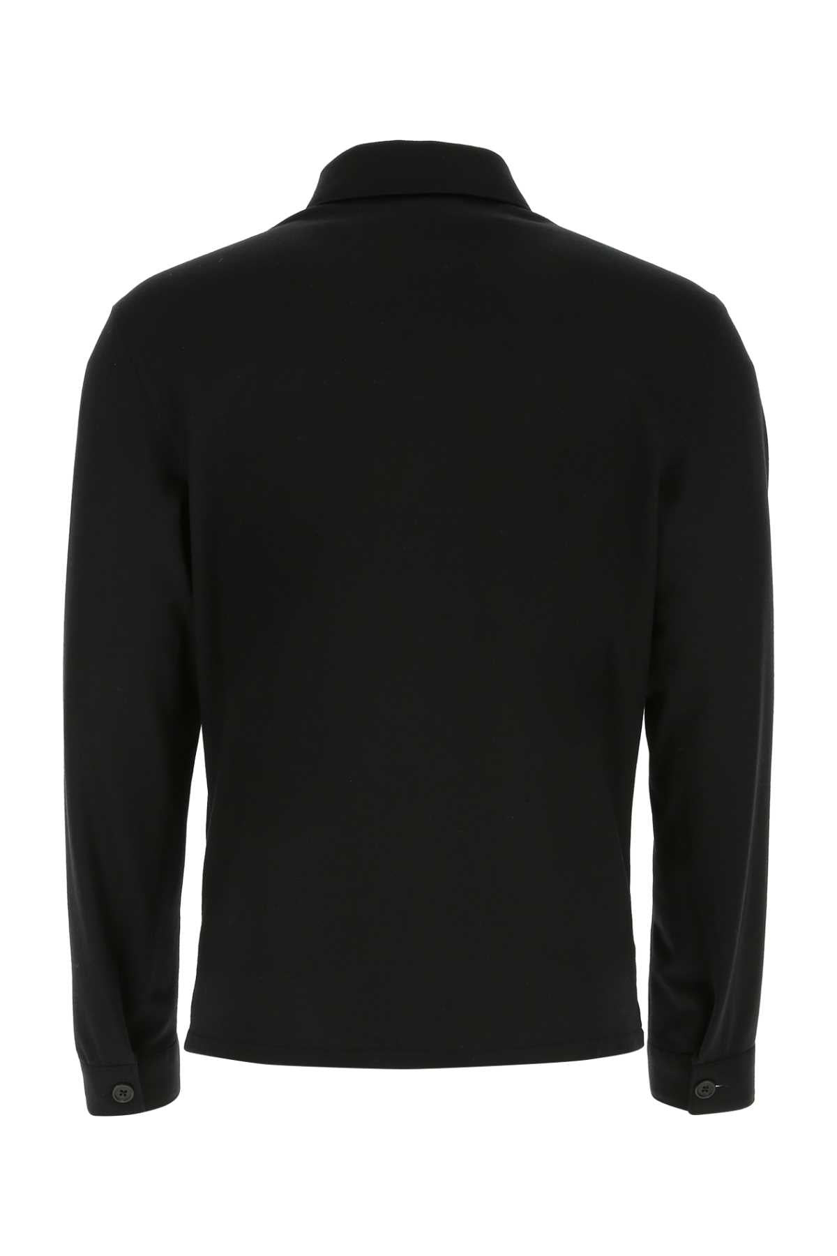 Prada Men Black Wool And Cashmere Shirt - 2