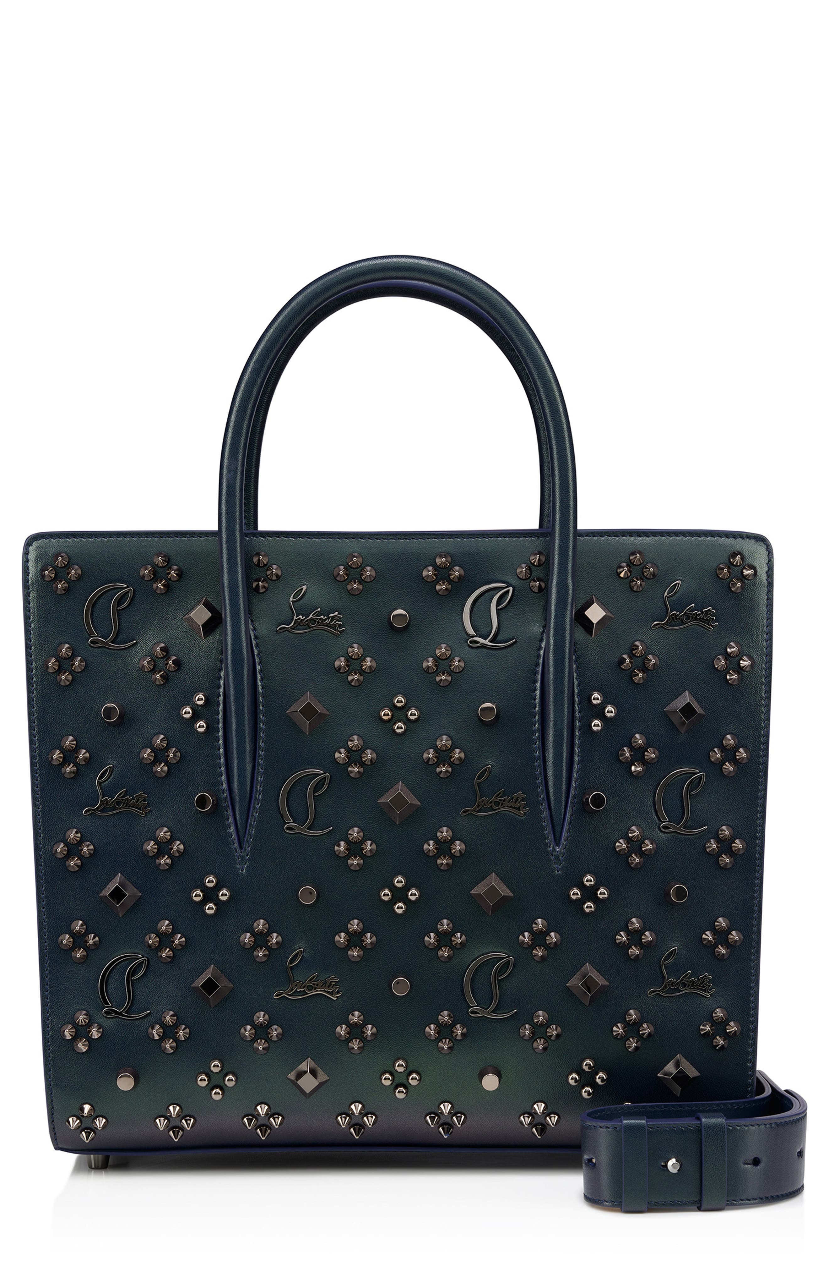 Christian Louboutin Paloma Loubinthesky Leather Top Handle Bag in Zaffiro/Gun Metal at Nordstrom - 1