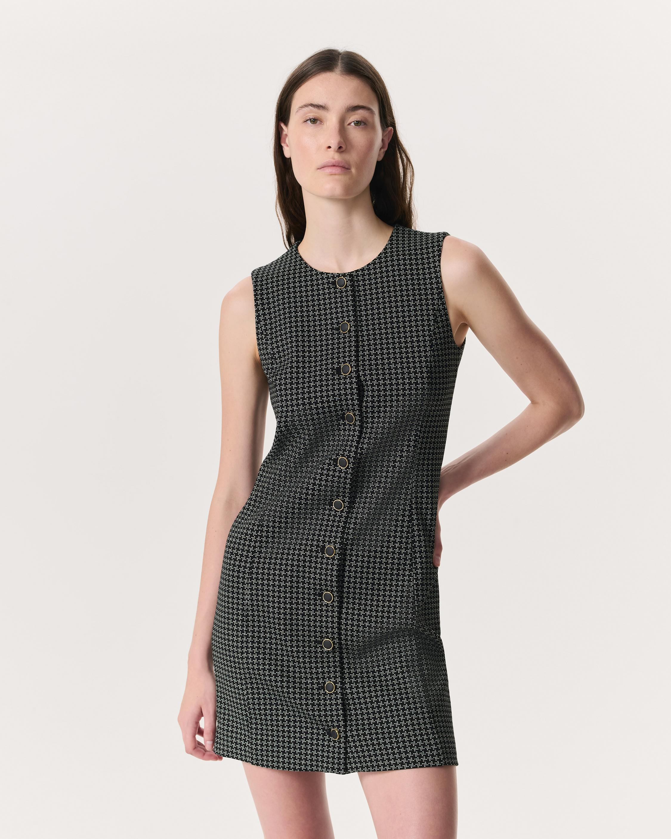 Irina Houndstooth Ponte Mini Dress - 2