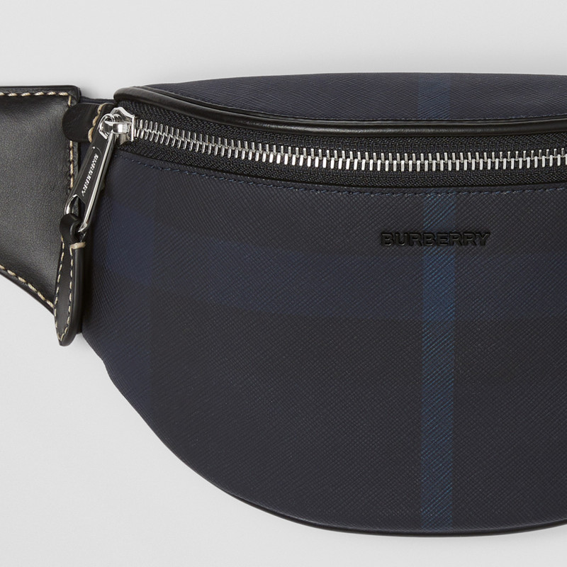 Exaggerated Check and Leather Mini Bum Bag 2
