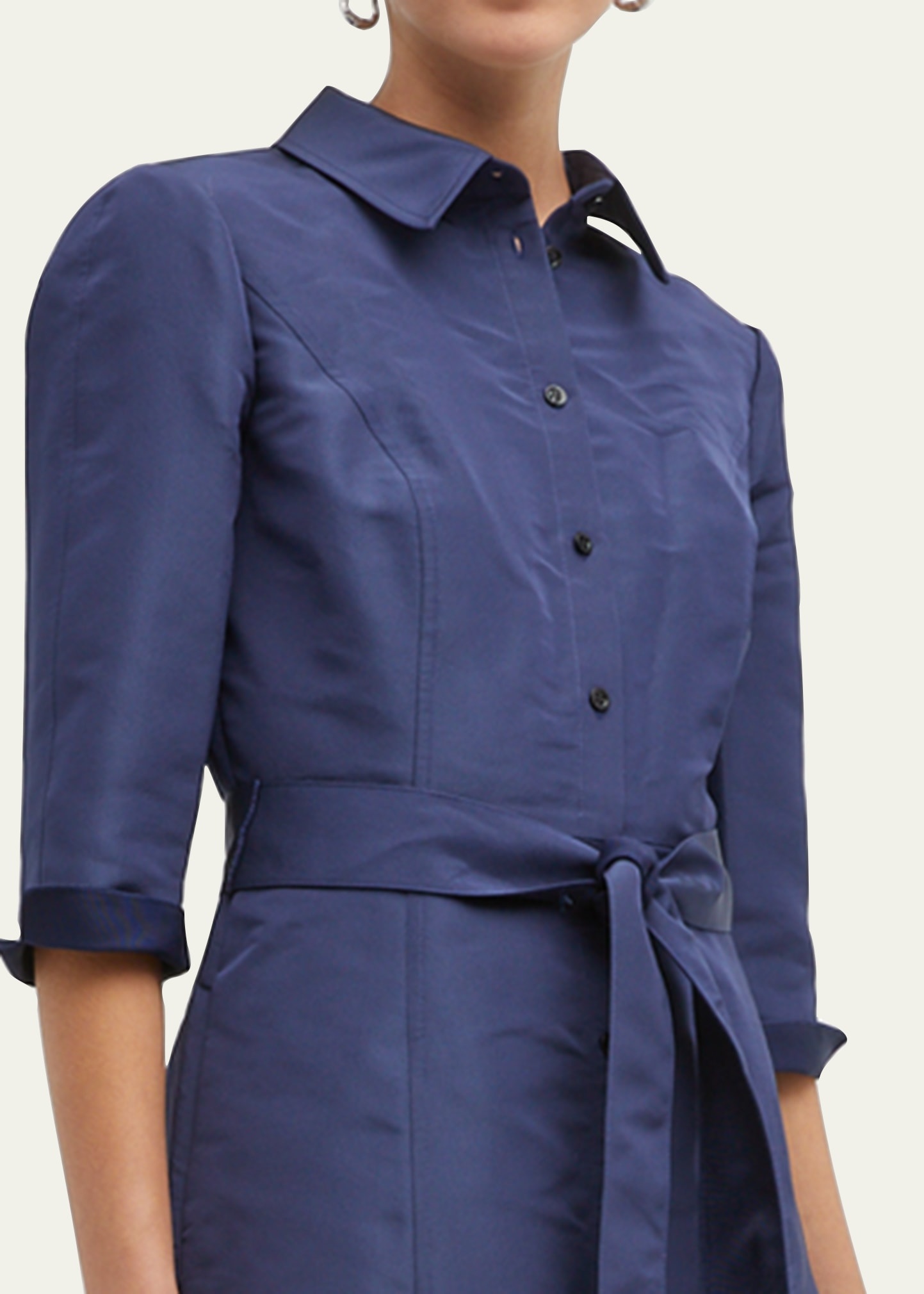 Faille 3/4-Sleeve Shirtdress - 5