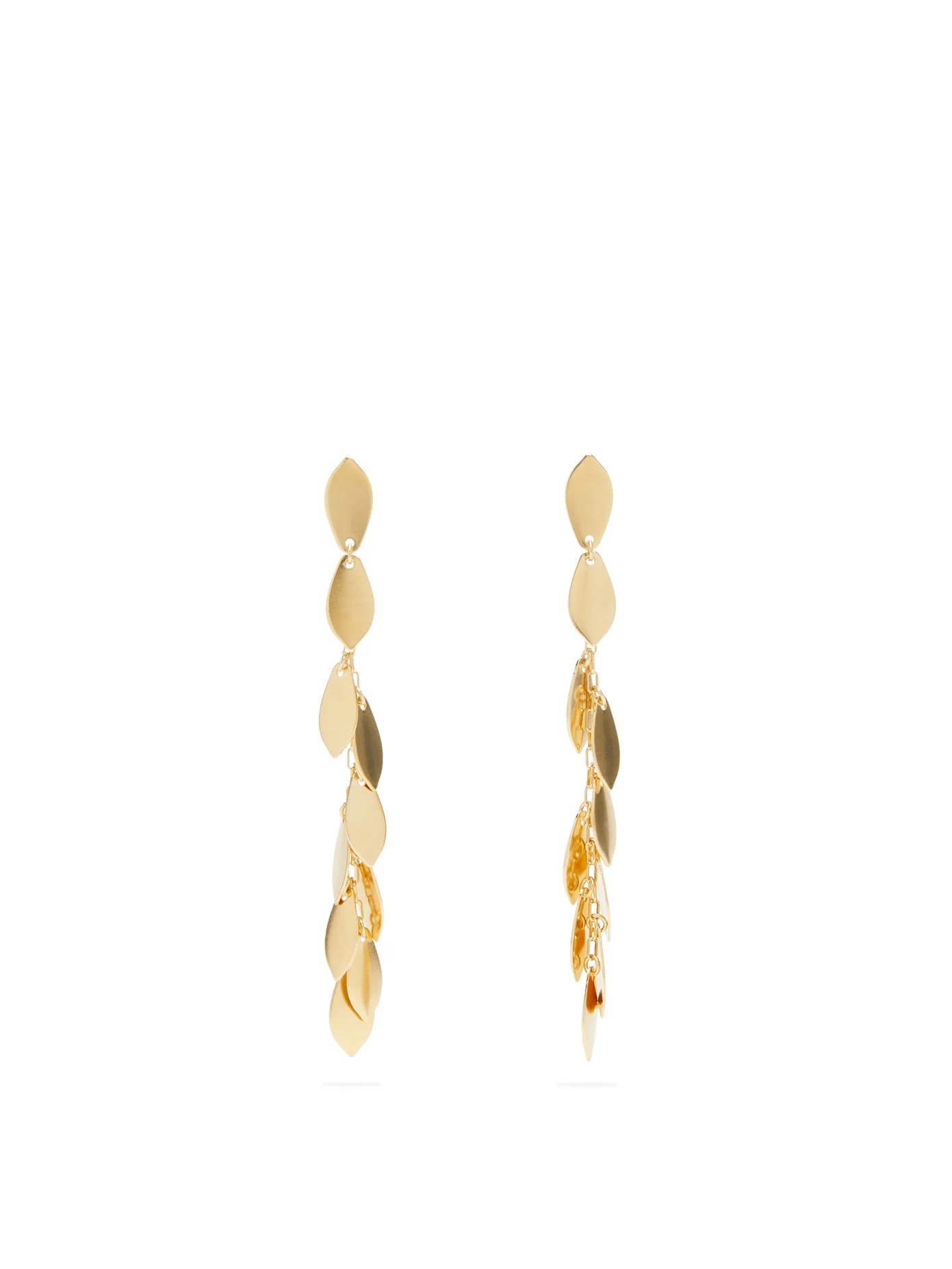 Dore leaf drop earrings - 1