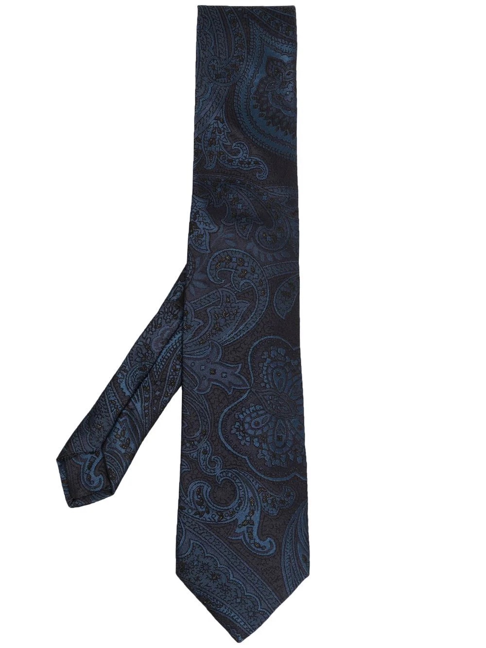 paisley embroidered silk tie - 1