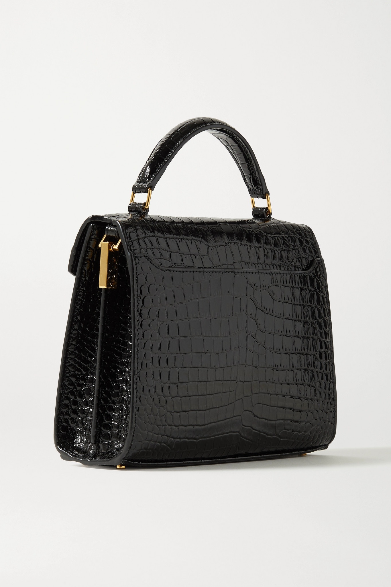 Cassandra mini croc-effect leather tote - 3