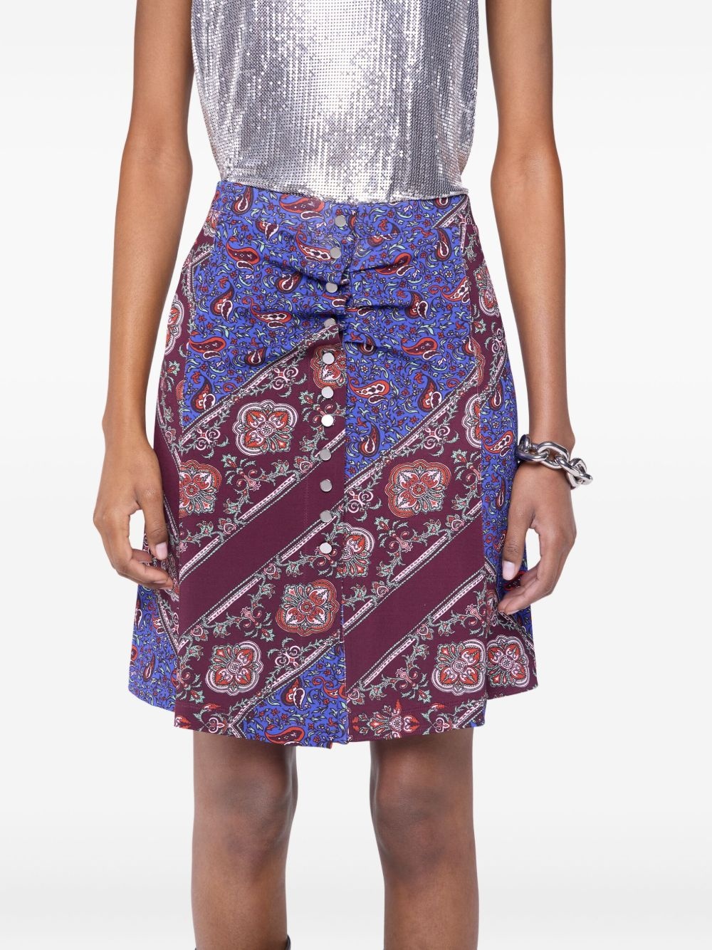 paisley-print button-up skirt - 2