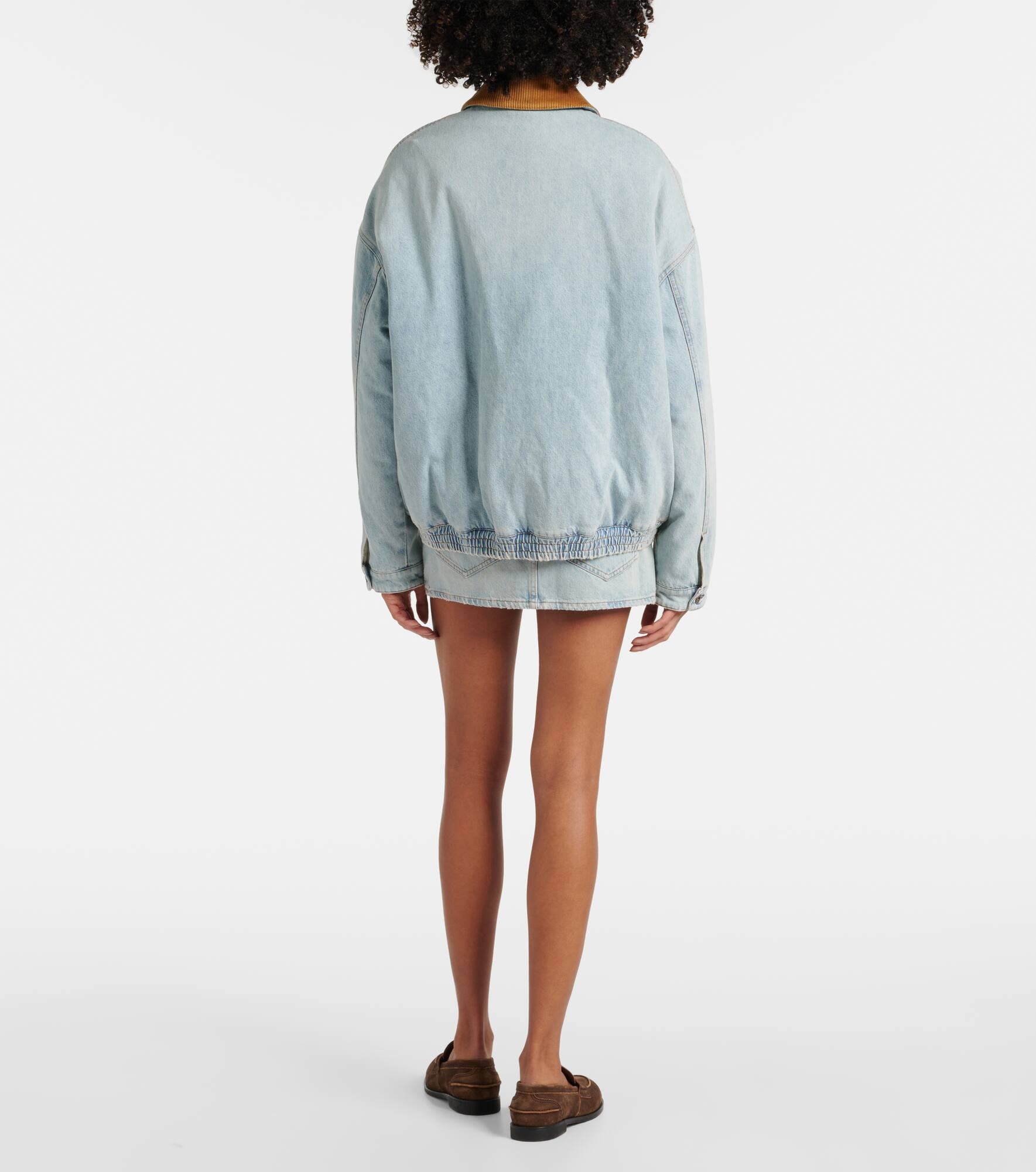 Logo denim puffer jacket - 3