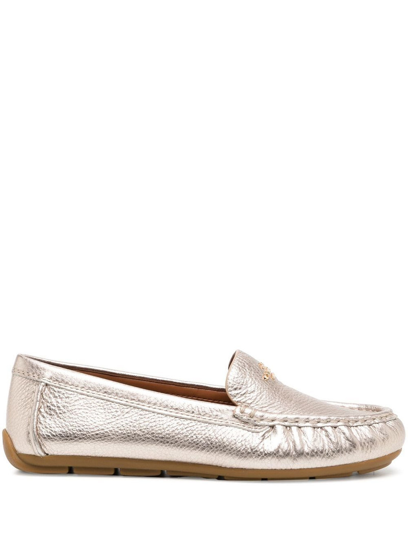 foil-embossed leather loafers 1