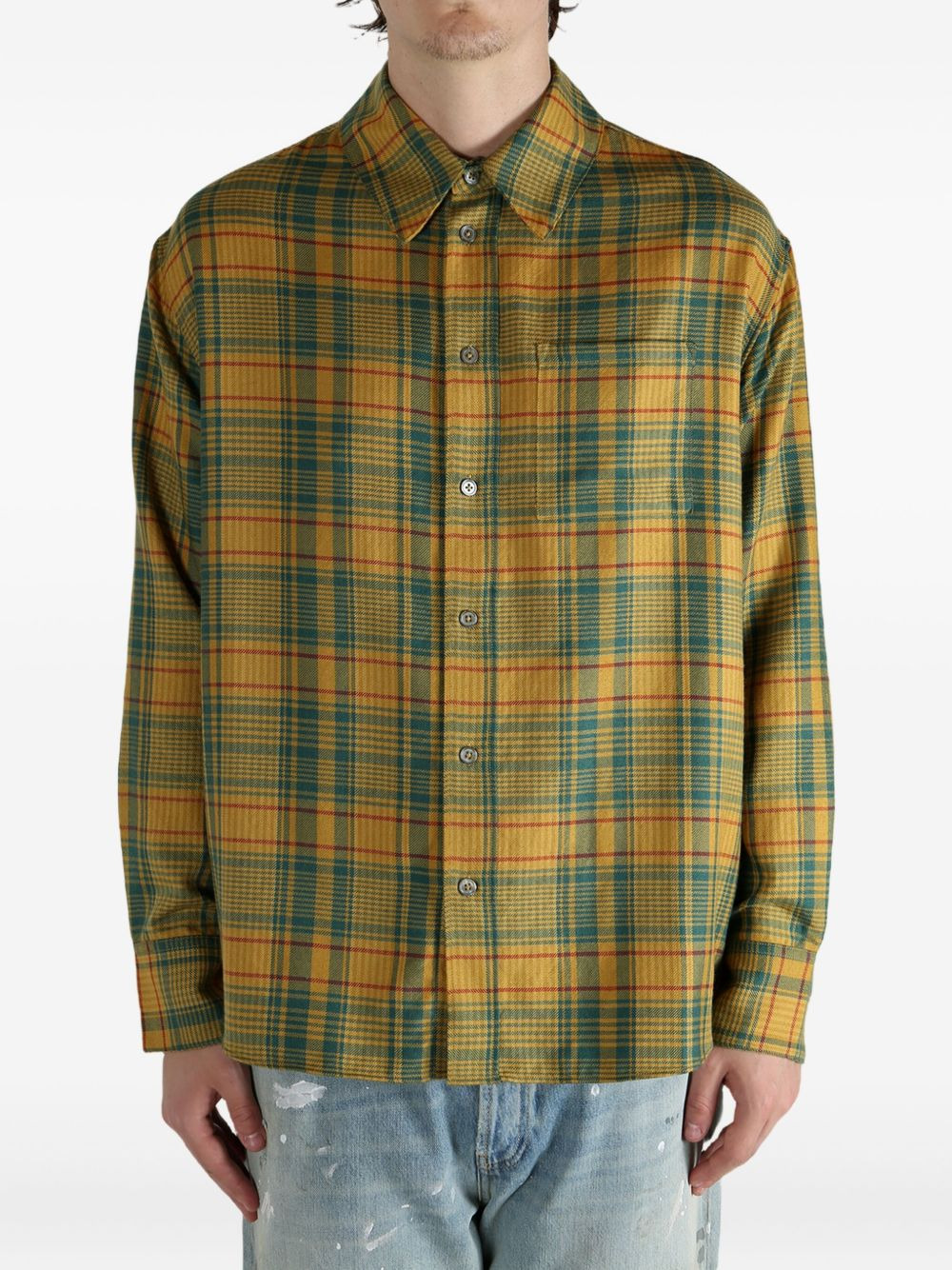 plaid-print long-sleeve shirt - 2