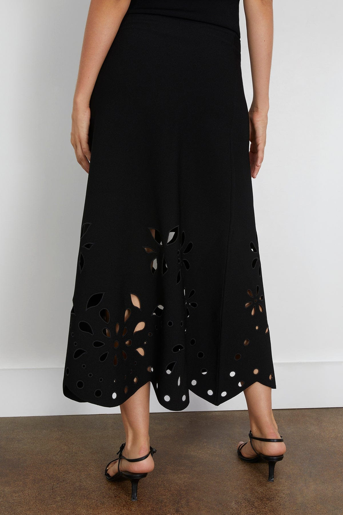 Grace Knit Midi Skirt in Noir - 4