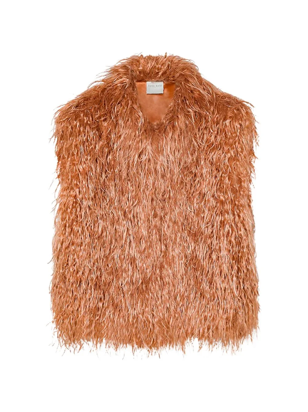 feather-effect sleeveless jacket - 1