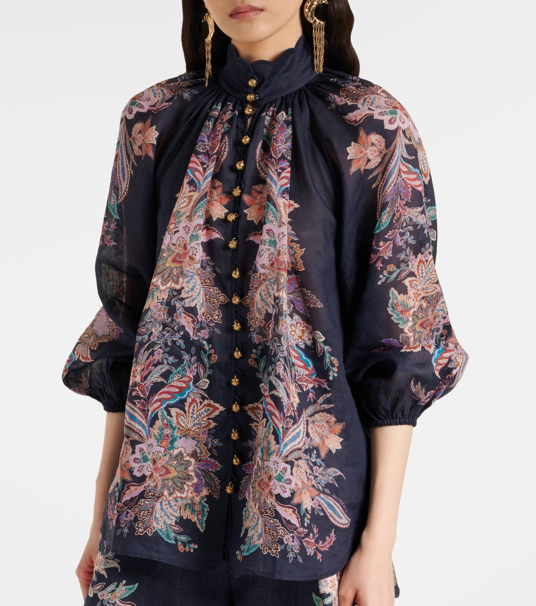 Rhiannon printed ramie blouse - 6