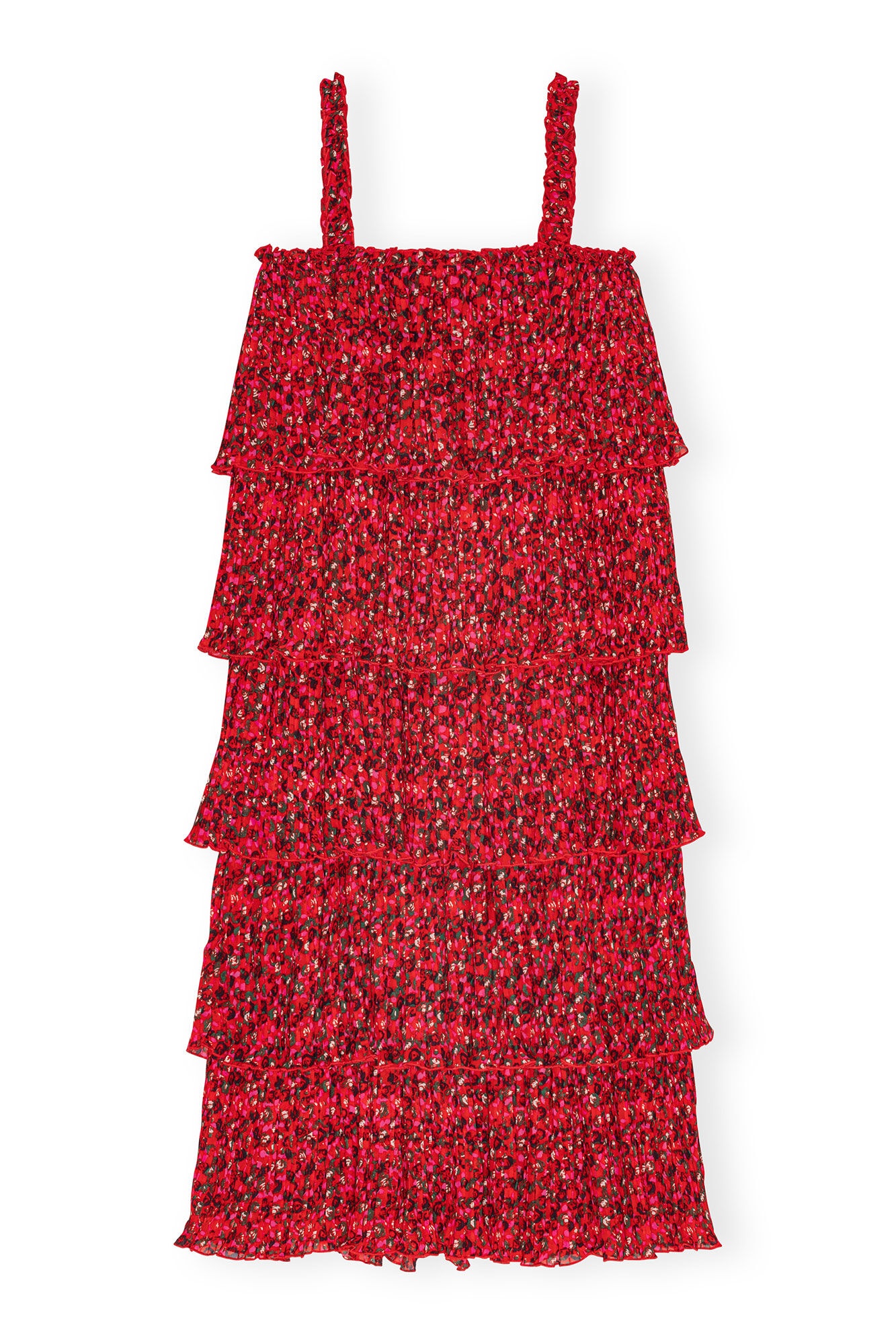 国内発送☆送関税込【GANNI】Flared dress Cotton Poplin Strap Long Dress Racing Red - GANNI - Monkee's