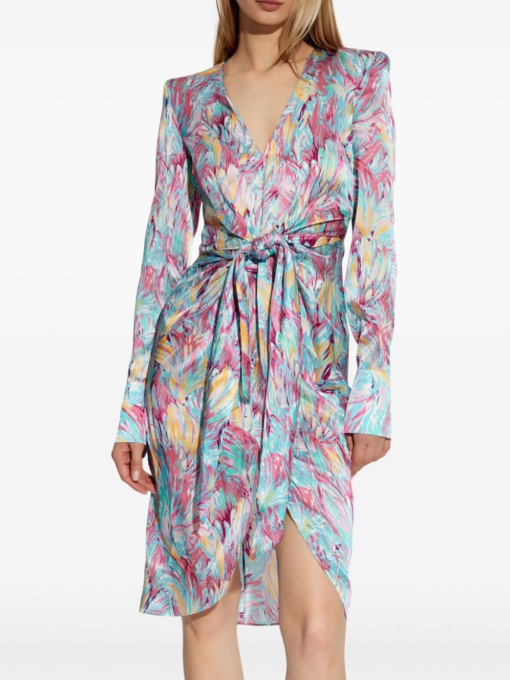 abstract-print silk dress - 3