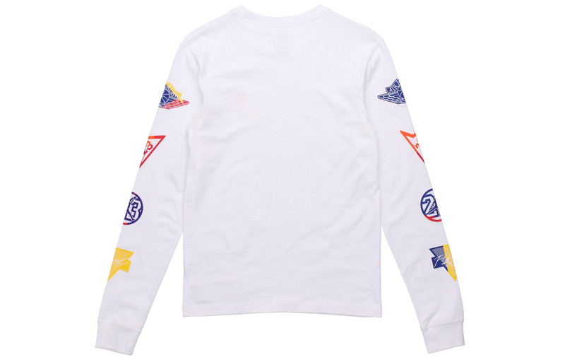 Jordan Men's Air Jordan Logo Printing Round Neck Pullover Long Sleeves White DA6763-100 outlook