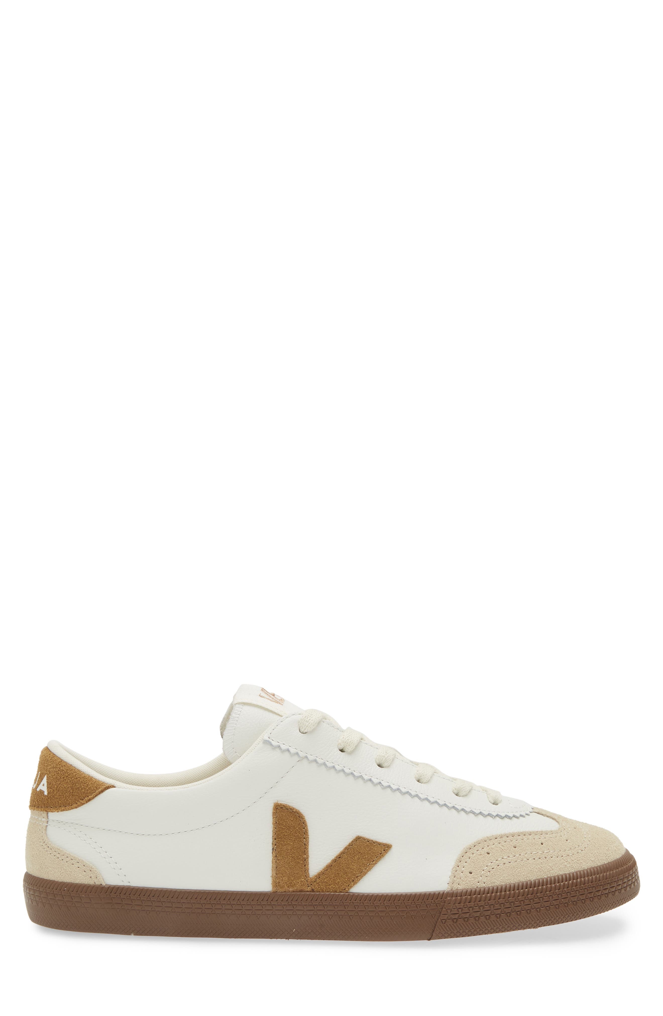 Veja Volley Leather Sneaker in White Tent Bark at Nordstrom - 3