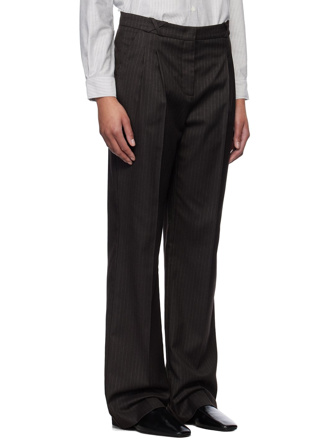 Brown Denver Pleat Trousers - 2