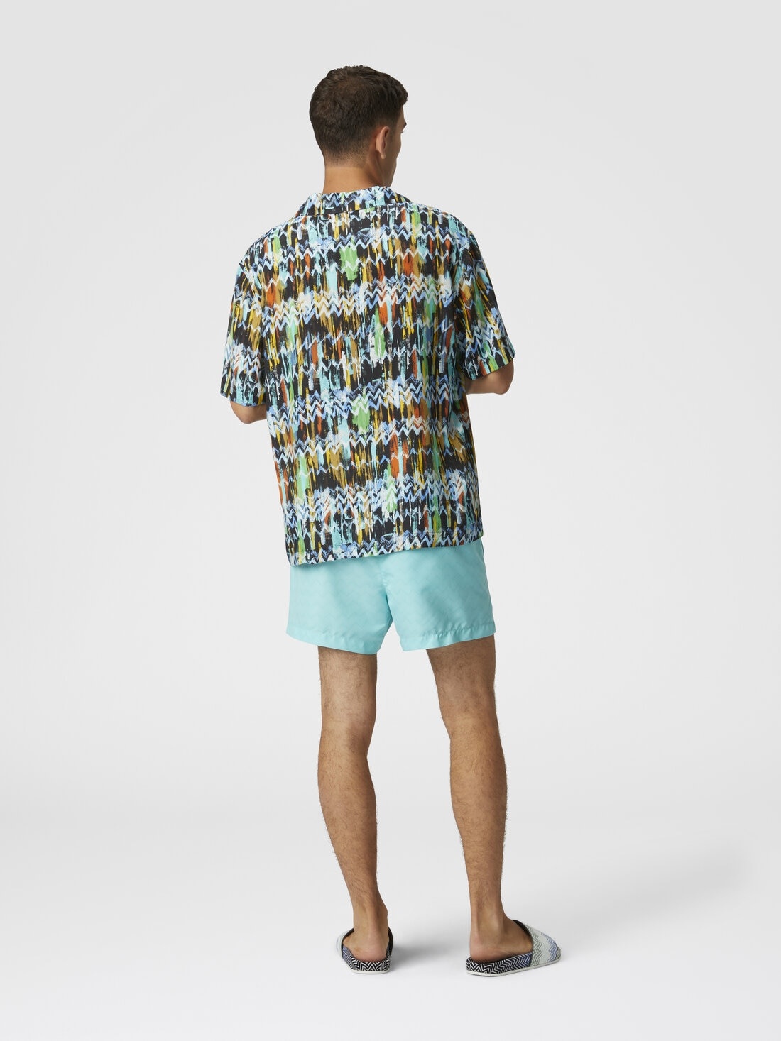 Tonal zigzag swim trunks - 3