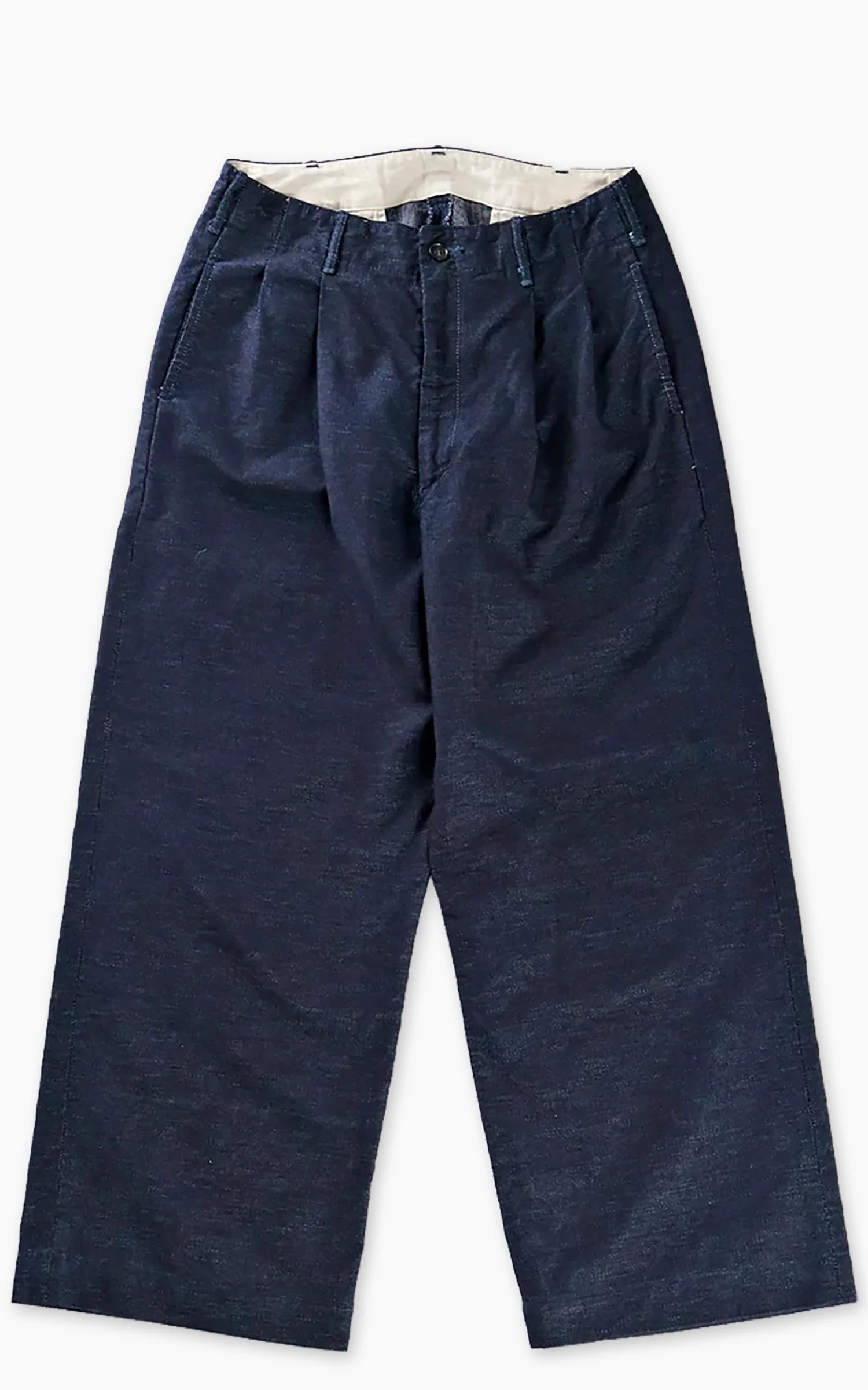 FULLCOUNT 1146-1 INDIGO PIQUE WIDE TUCK TROUSER INDIGO BLUE - 1
