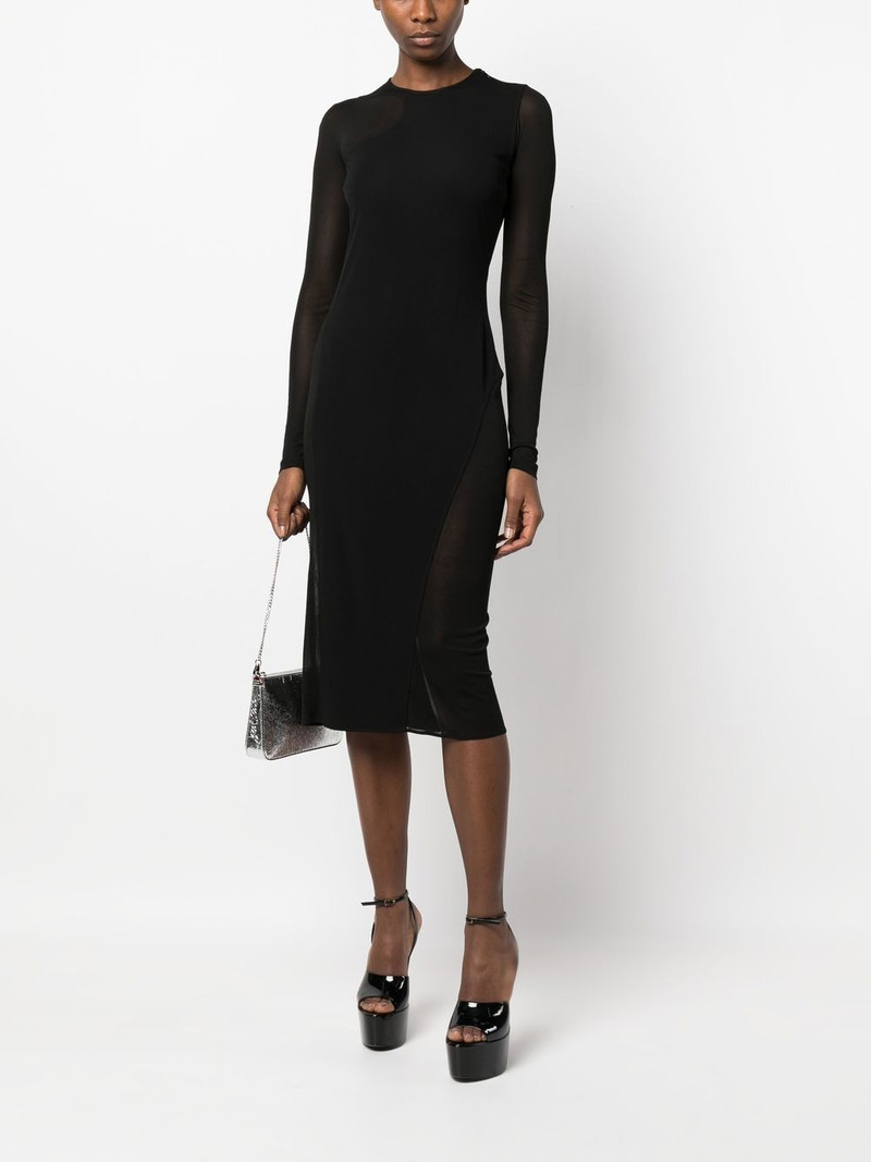 TOM FORD semi-sheer panelled midi dress outlook