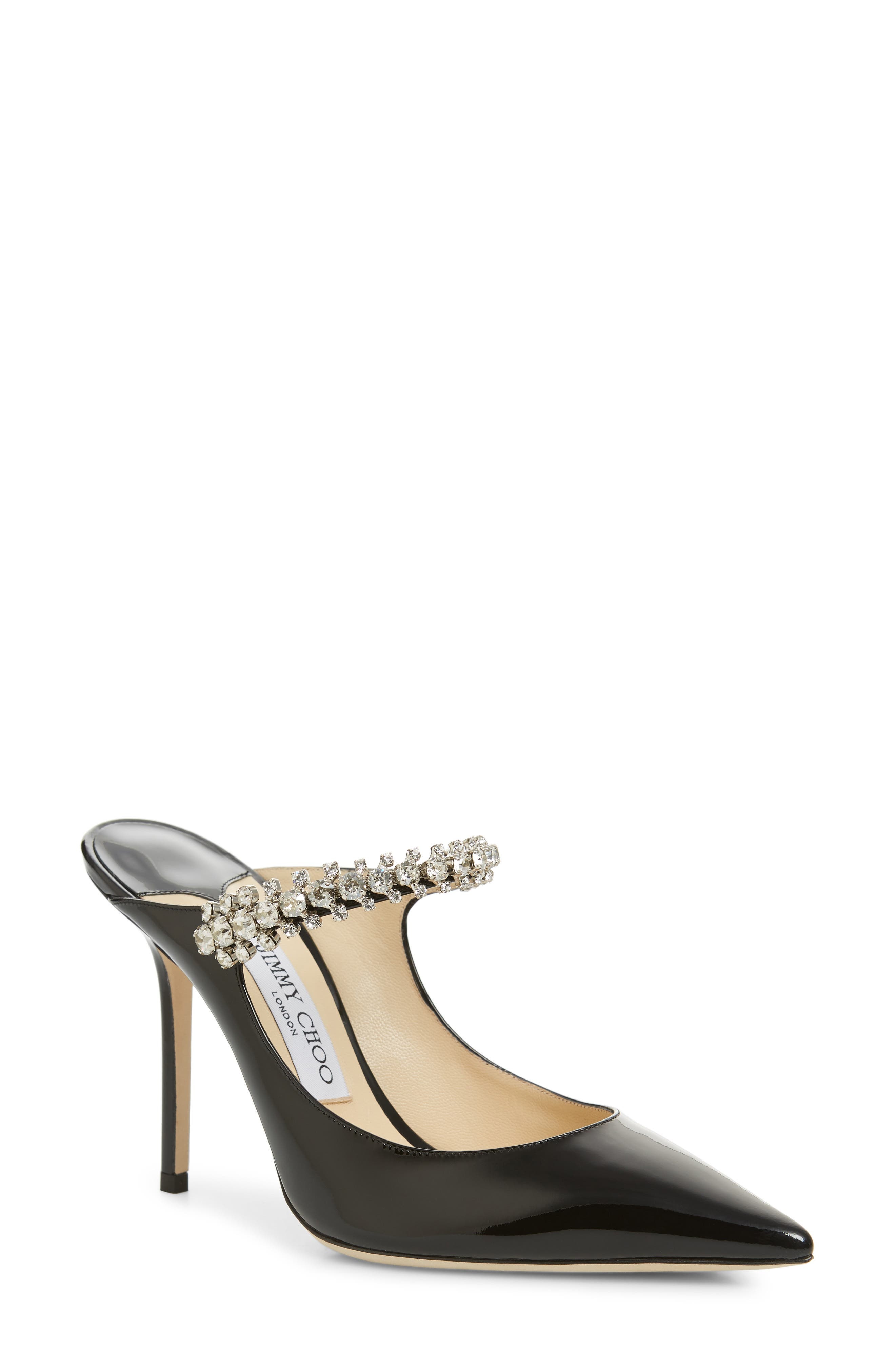 Bing Crystal Embellished Patent Mule - 1
