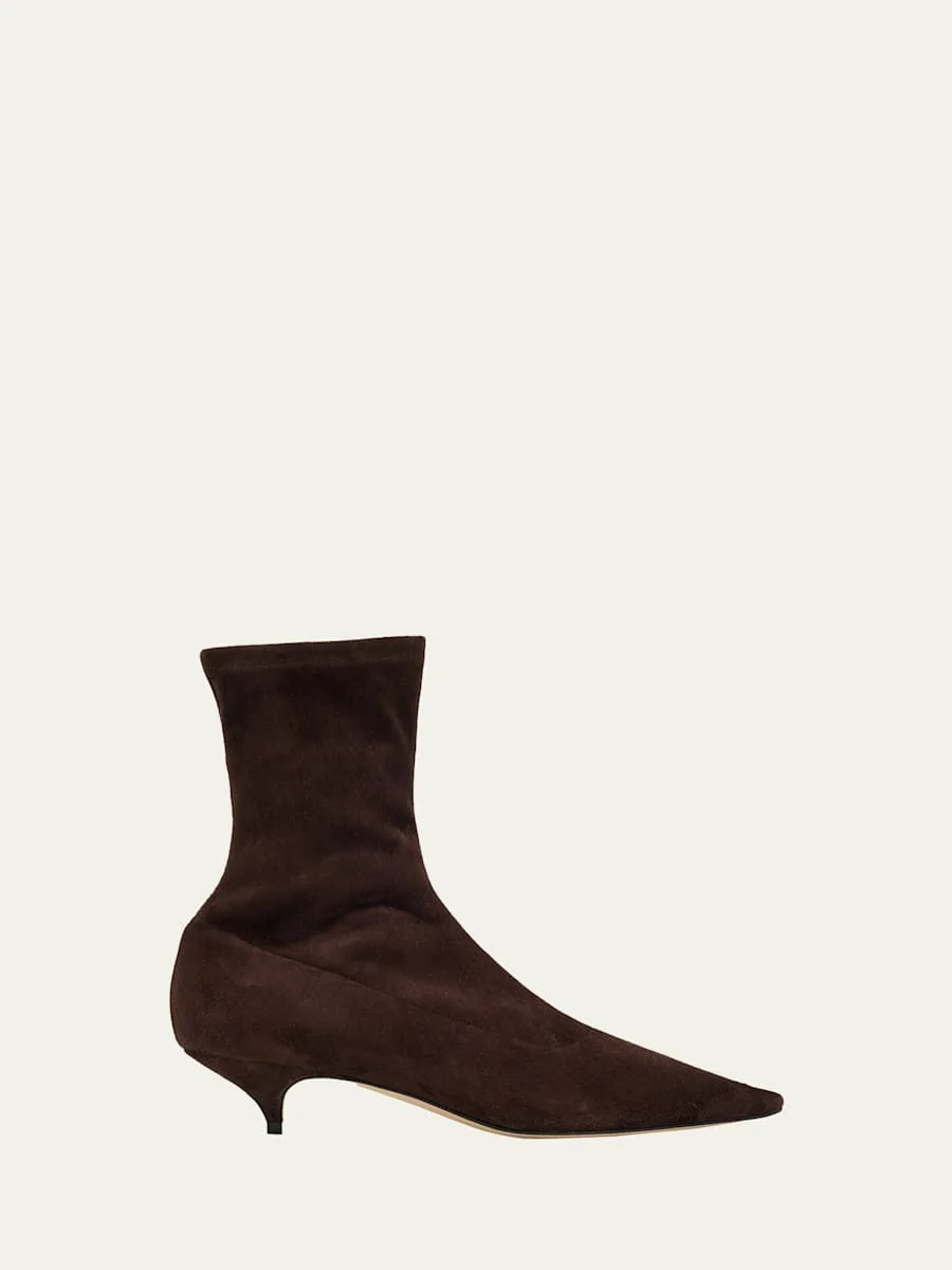 Liisa Suede Kitten-Heel Booties - 1